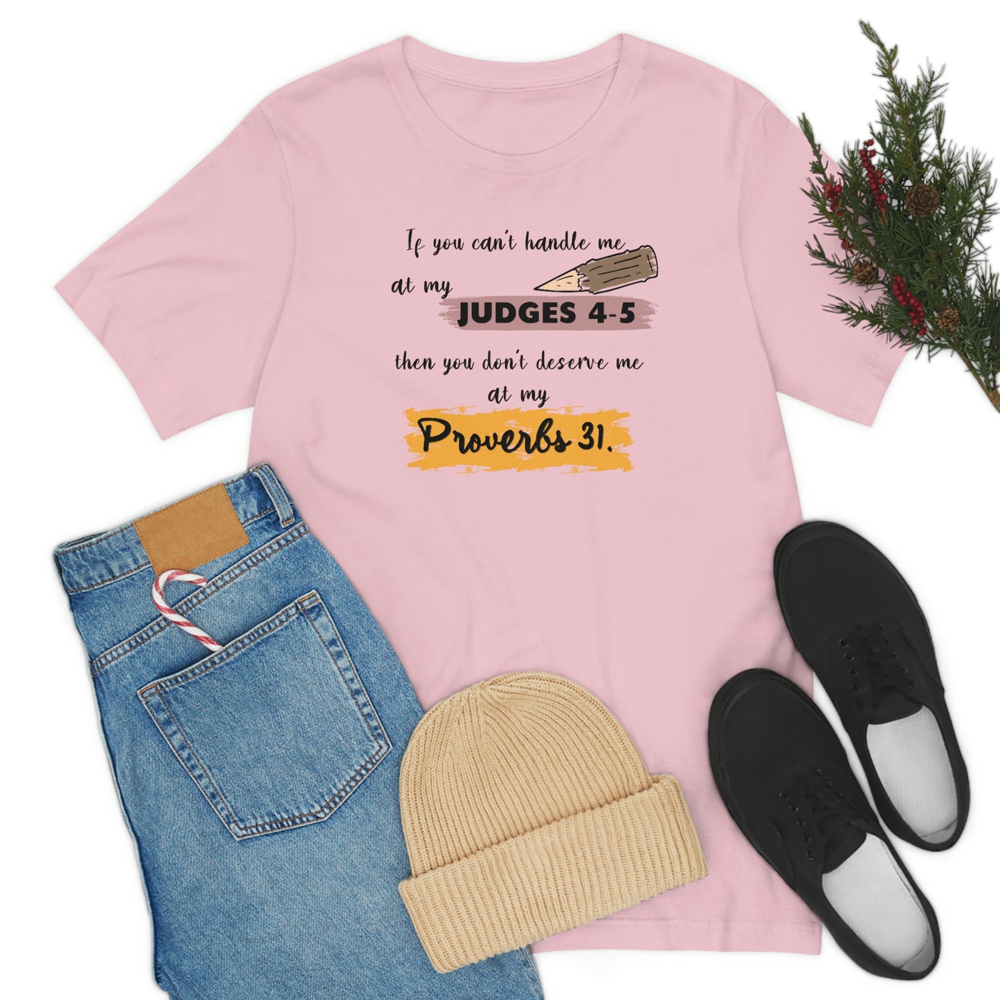 Women's Judges 4-5/Proverbs 31 (Black Text) Short Sleeve T-Shirt