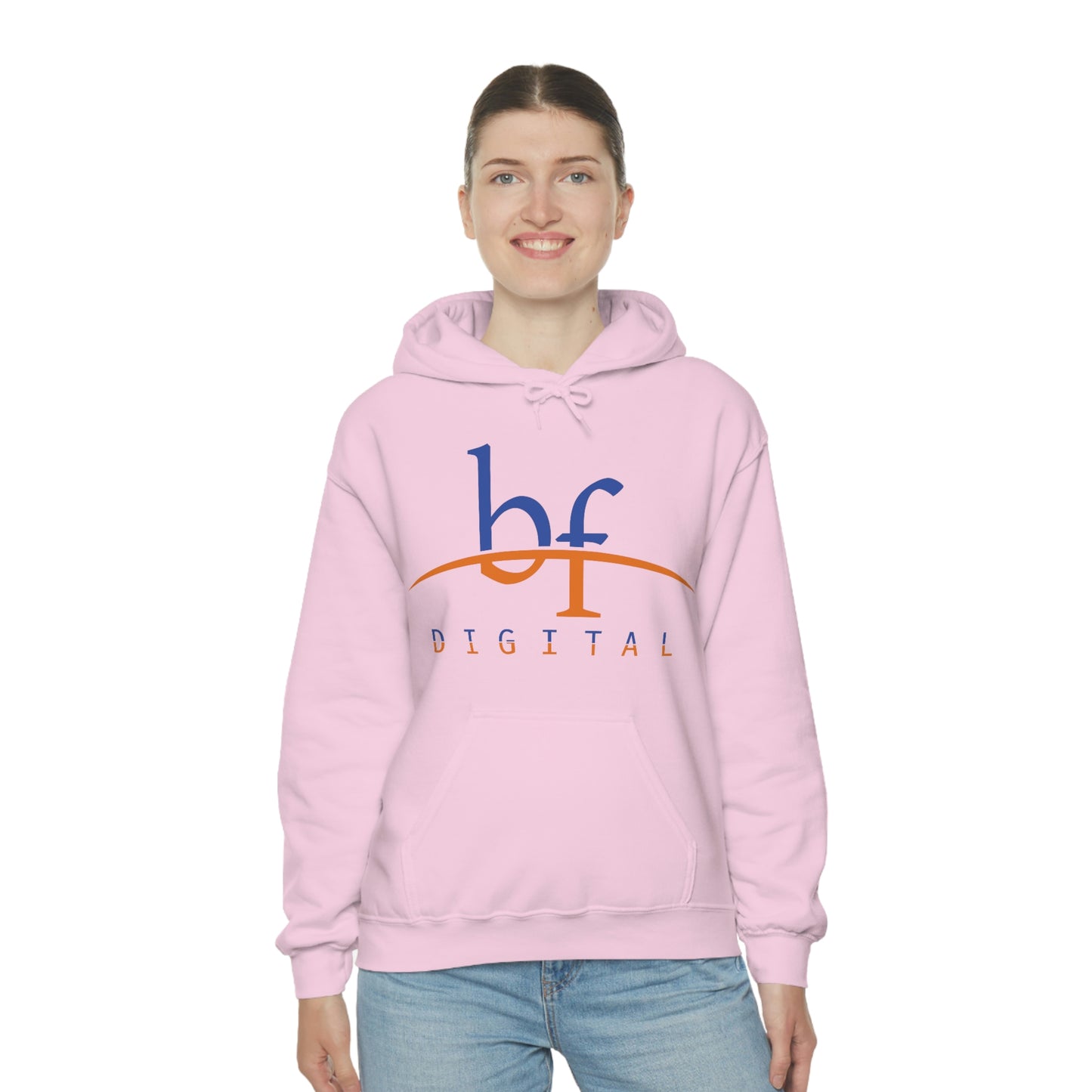 Unisex Blue Fire Digital Network Logo (Blue&Orange) Heavy Blend™ Hooded Sweatshirt