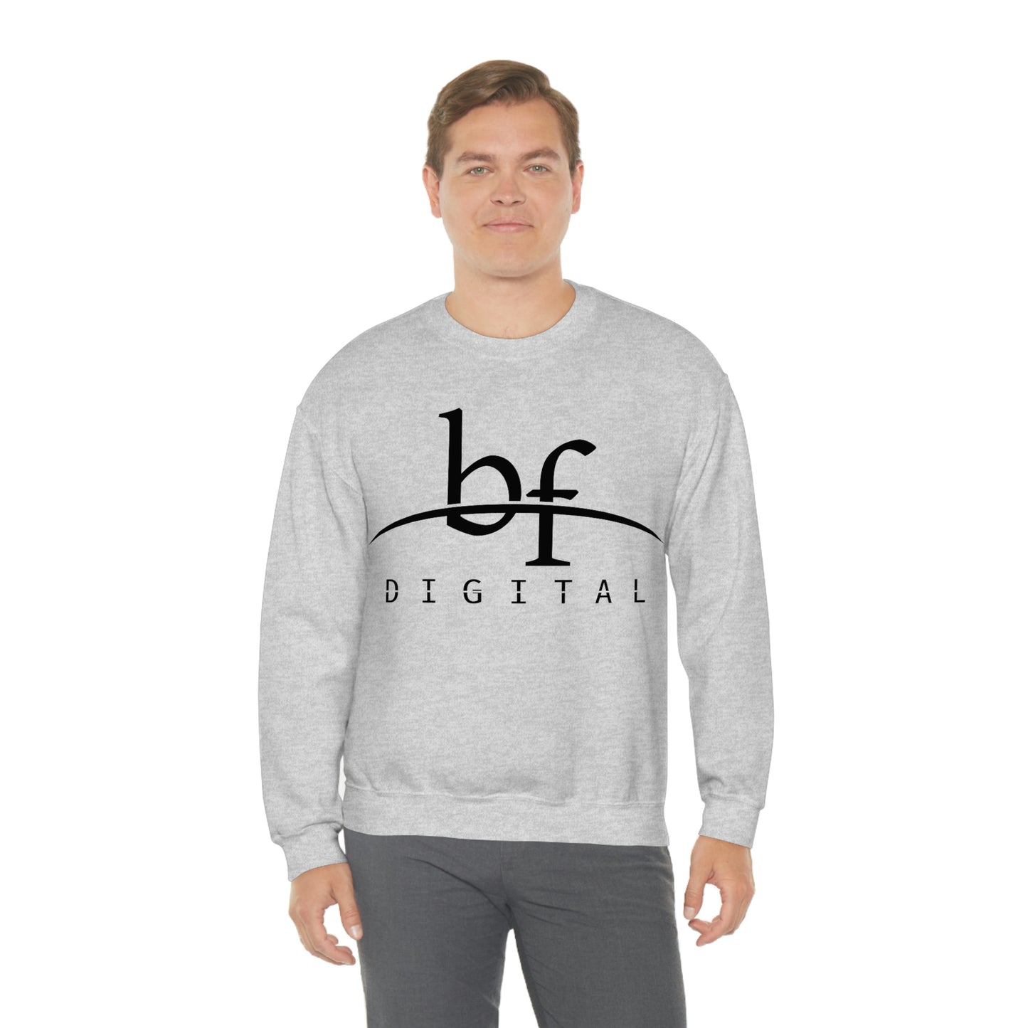 Unisex Blue Fire Digital Network Logo (Black) Heavy Blend™ Crewneck Sweatshirt