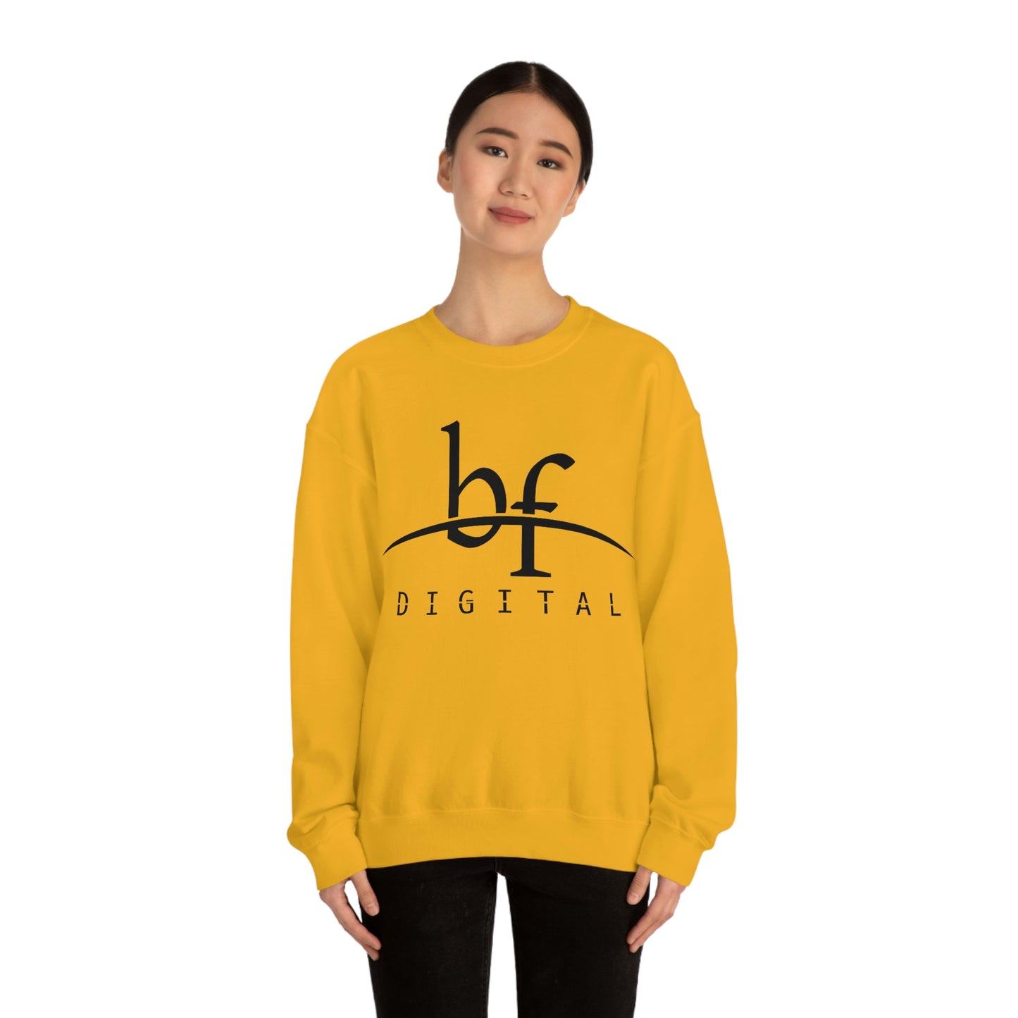 Unisex Blue Fire Digital Network Logo (Black) Heavy Blend™ Crewneck Sweatshirt