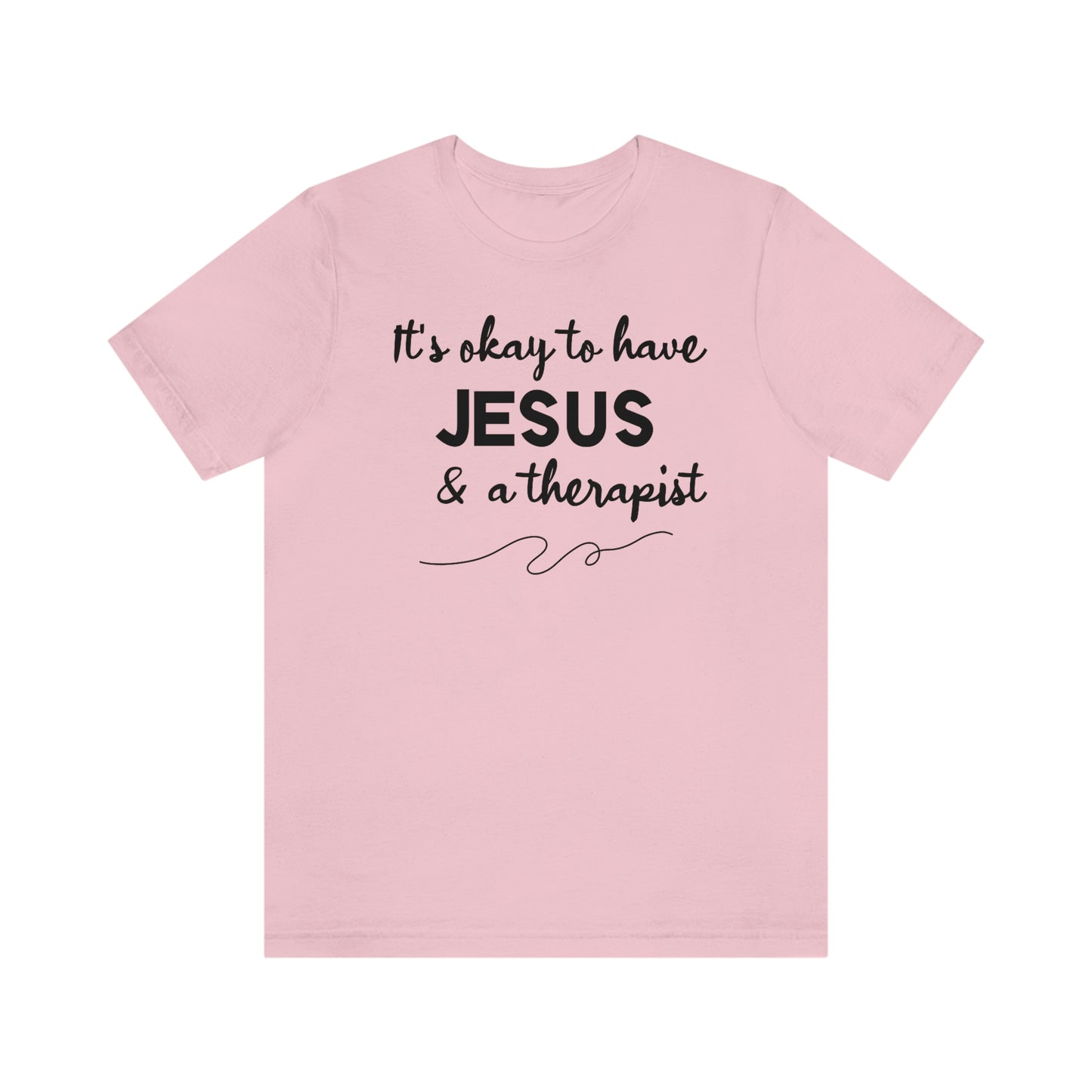 Women's Jesus & A Therapist (Black Text) Short Sleeve T-Shirt