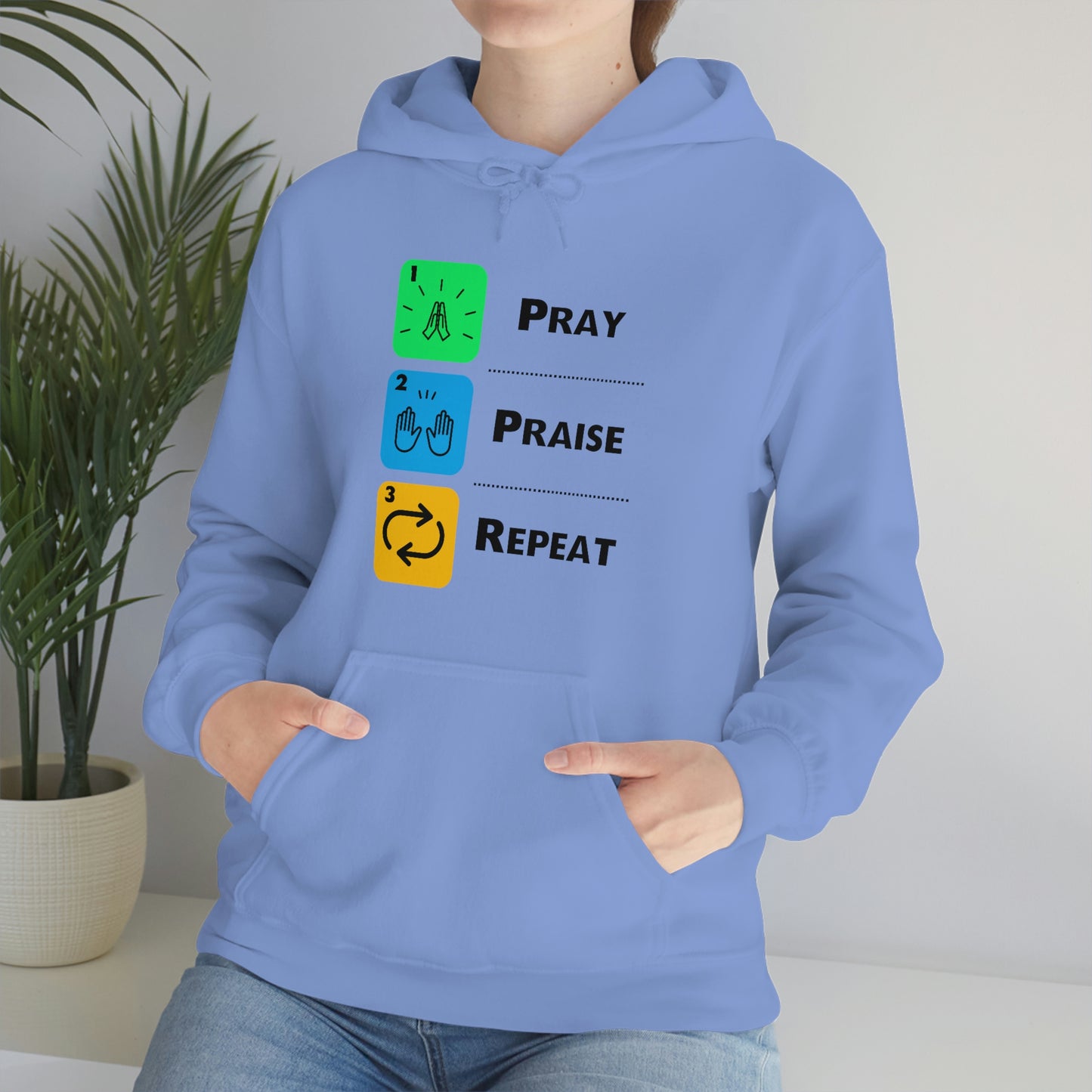 Unisex Pray, Praise, Repeat Heavy Blend™ Hooded Sweatshirt (Palette 2)