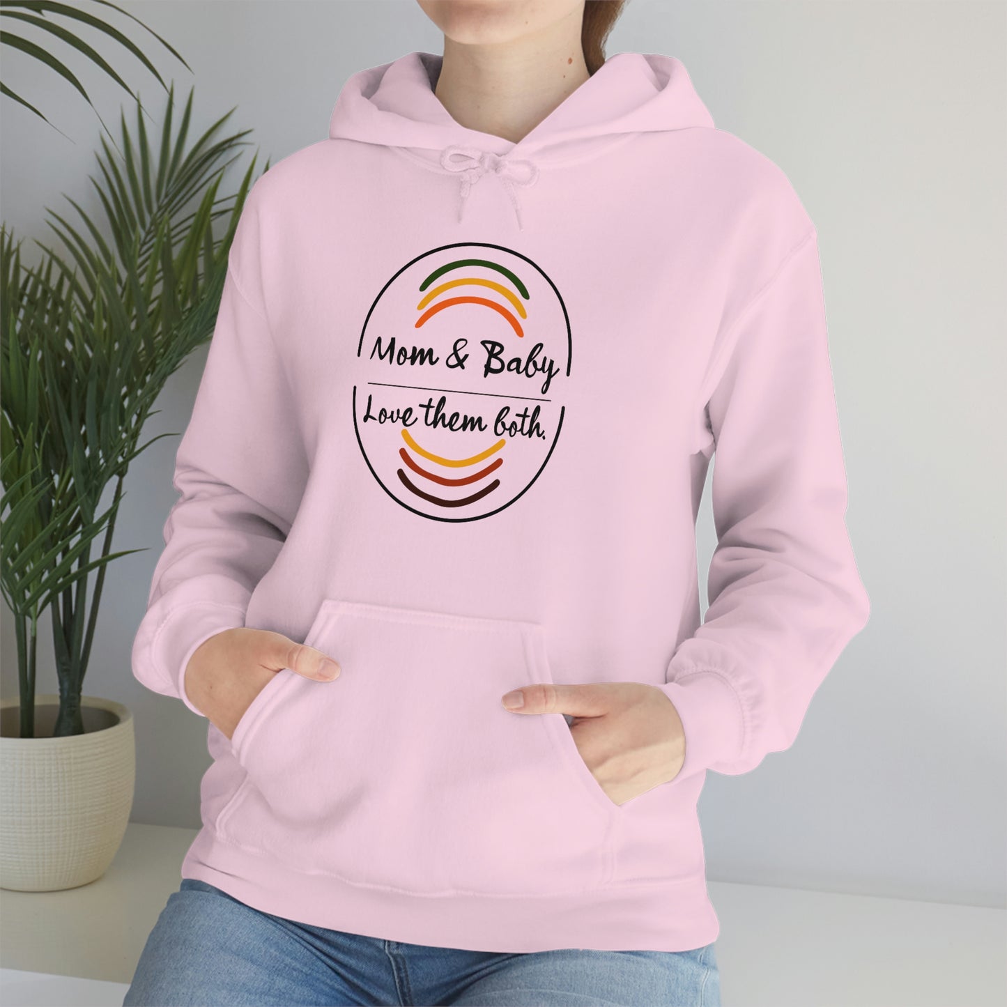 Women's Love Them Both (Black Text) Heavy Blend™ Hooded Sweatshirt