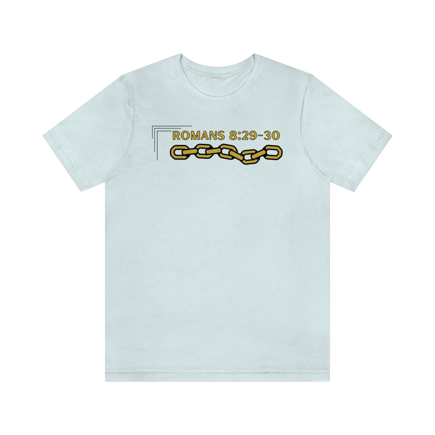 Unisex Golden Chain of Redemption (Romans 8:28-29) [Gold] Short Sleeve T-Shirt