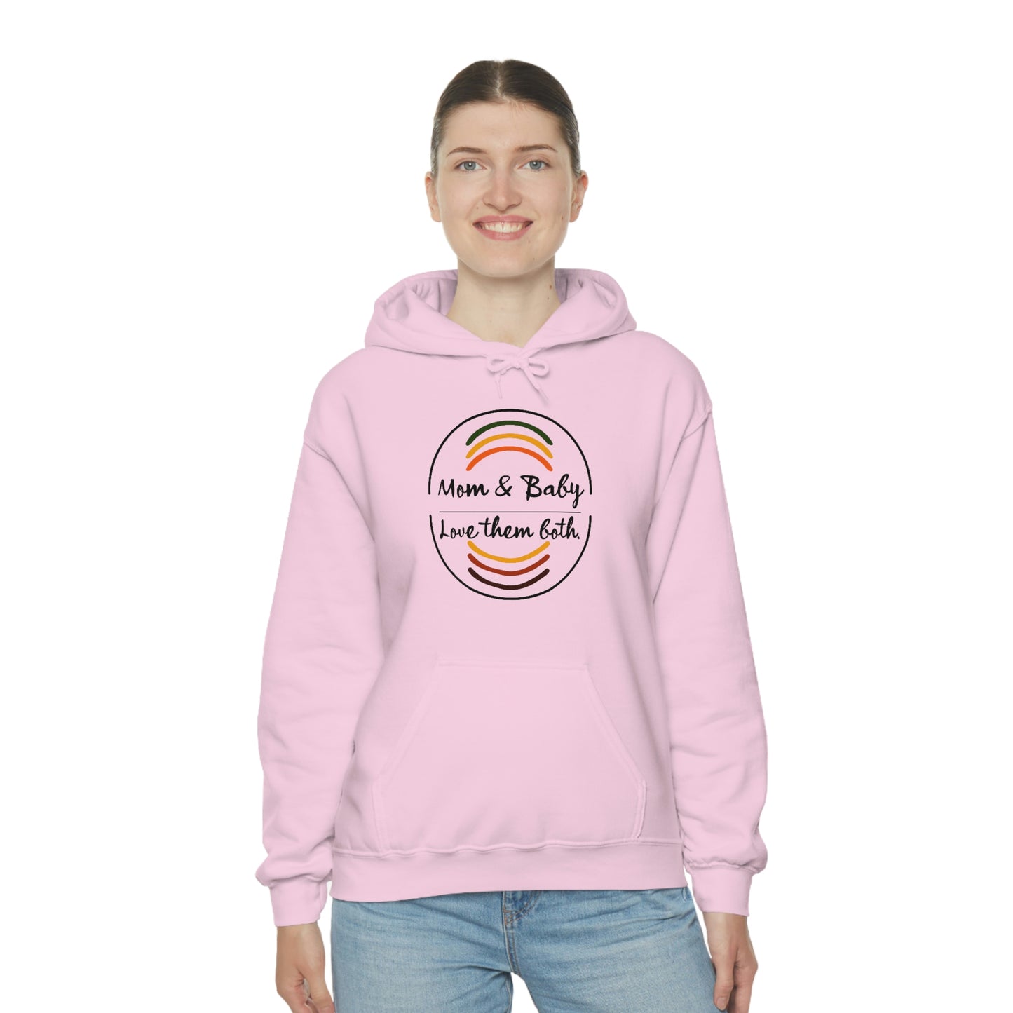 Women's Love Them Both (Black Text) Heavy Blend™ Hooded Sweatshirt