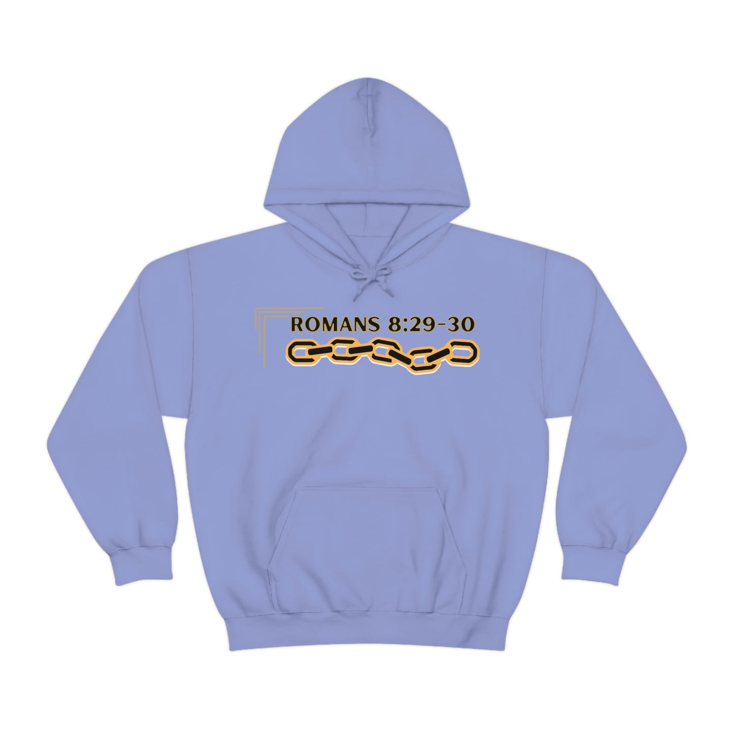 Unisex Golden Chain of Redemption (Romans 8:28-29) [Black] Heavy Blend™ Hooded Sweatshirt