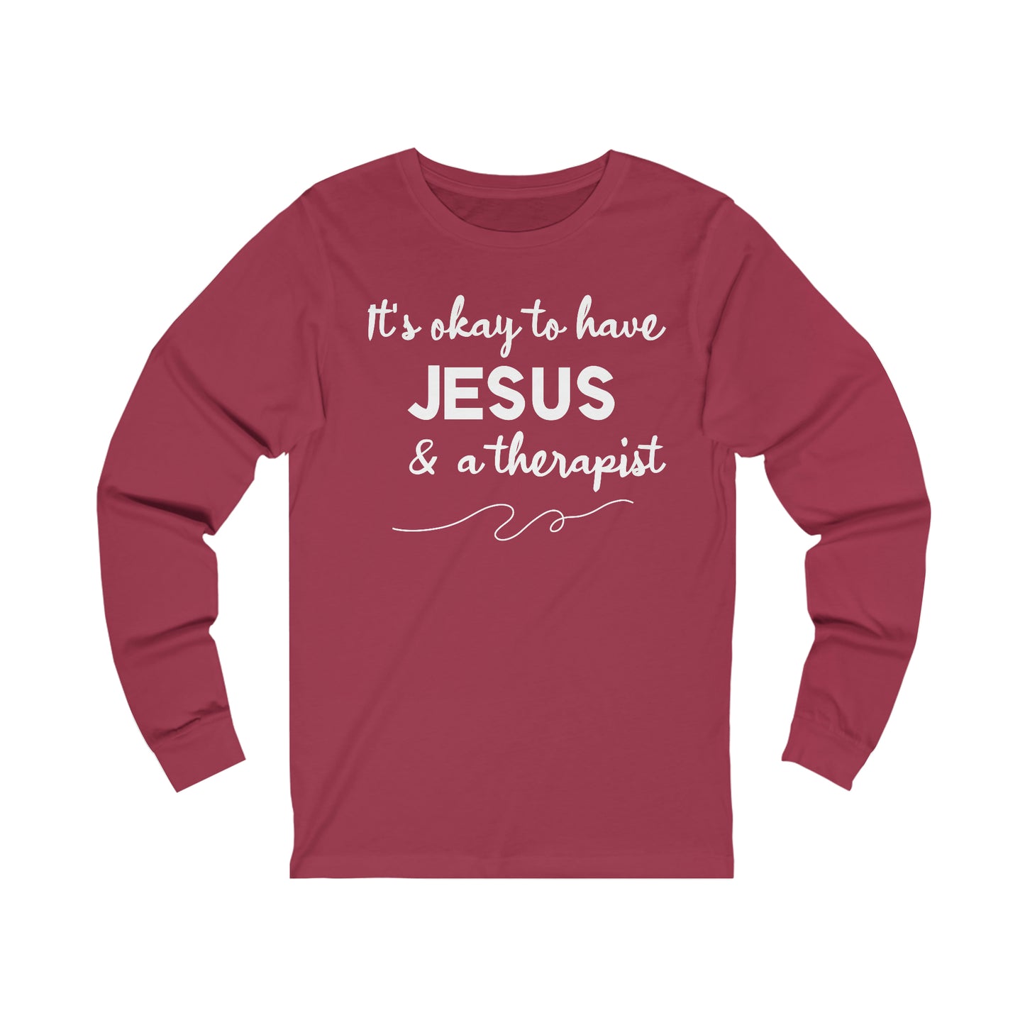 Women's Jesus & A Therapist (White Text) Long Sleeve T-Shirt