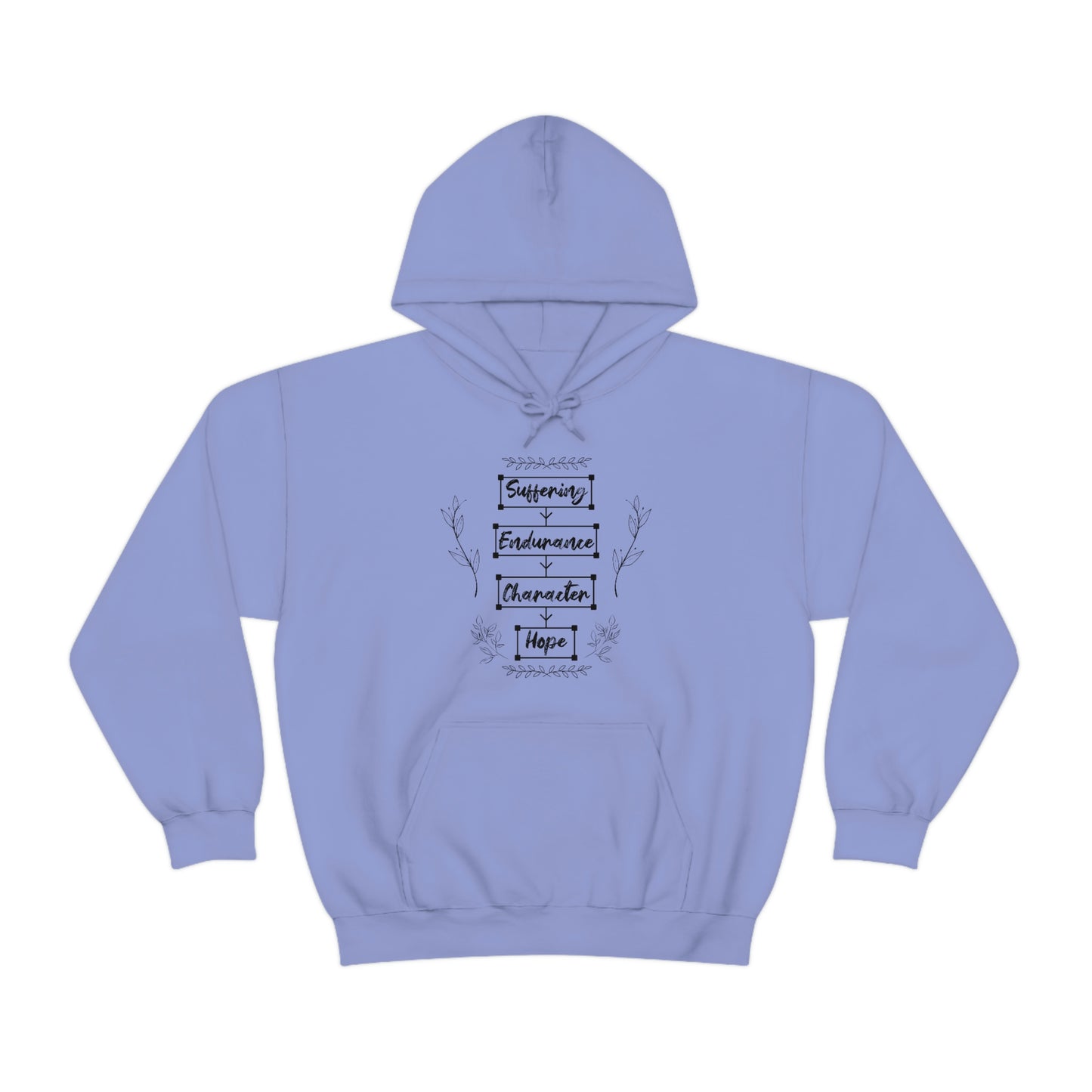 Women's Suffering Produces Hope (Romans 5:4) [Black Text] Heavy Blend™ Hooded Sweatshirt