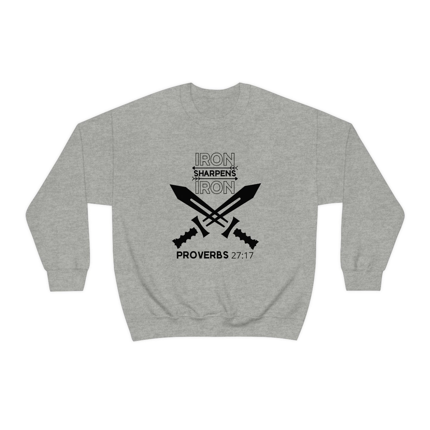 Men's Iron Sharpens Iron (Black Art) Heavy Blend™ Crewneck Sweatshirt