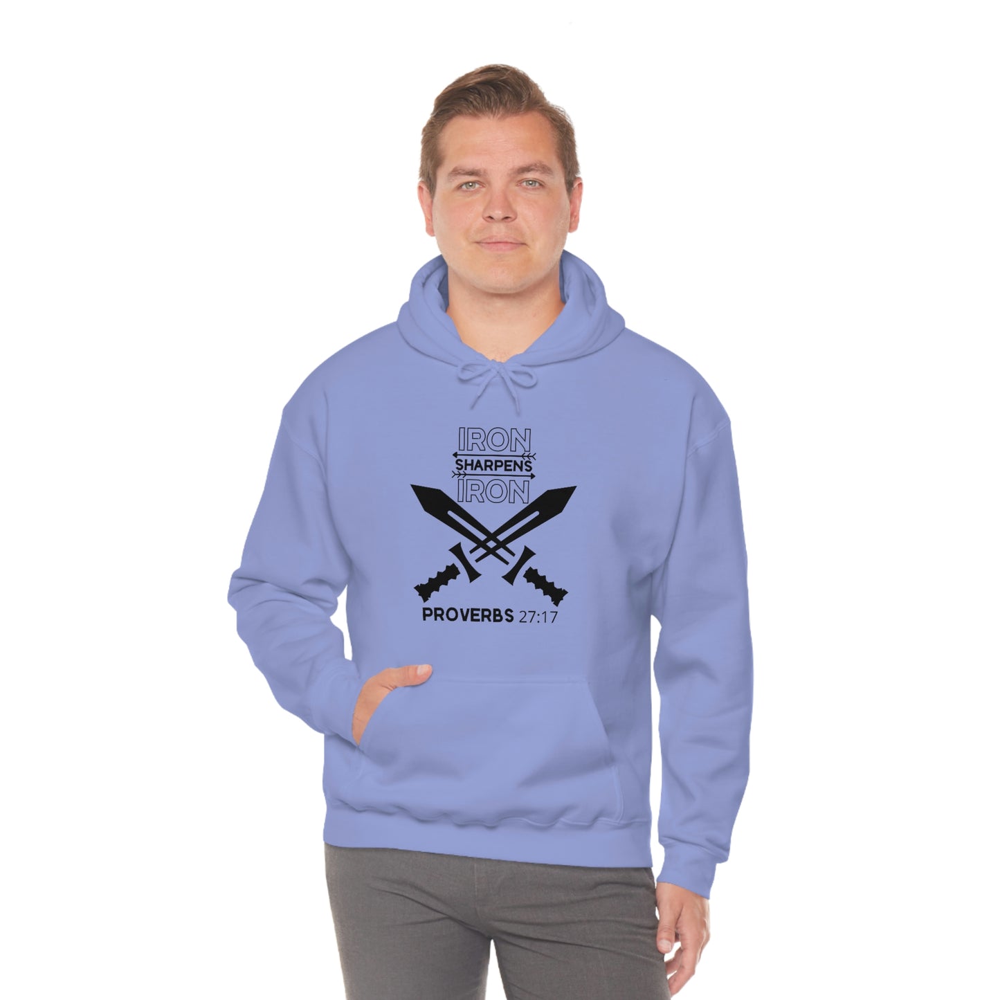 Men's Iron Sharpens Iron (Black Art) Heavy Blend™ Hooded Sweatshirt