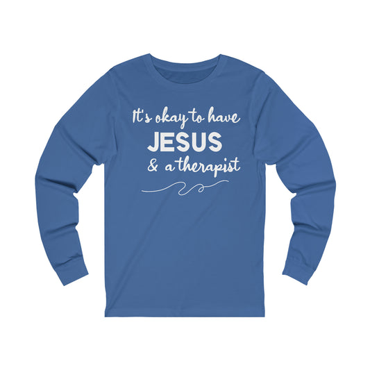 Women's Jesus & A Therapist (White Text) Long Sleeve T-Shirt