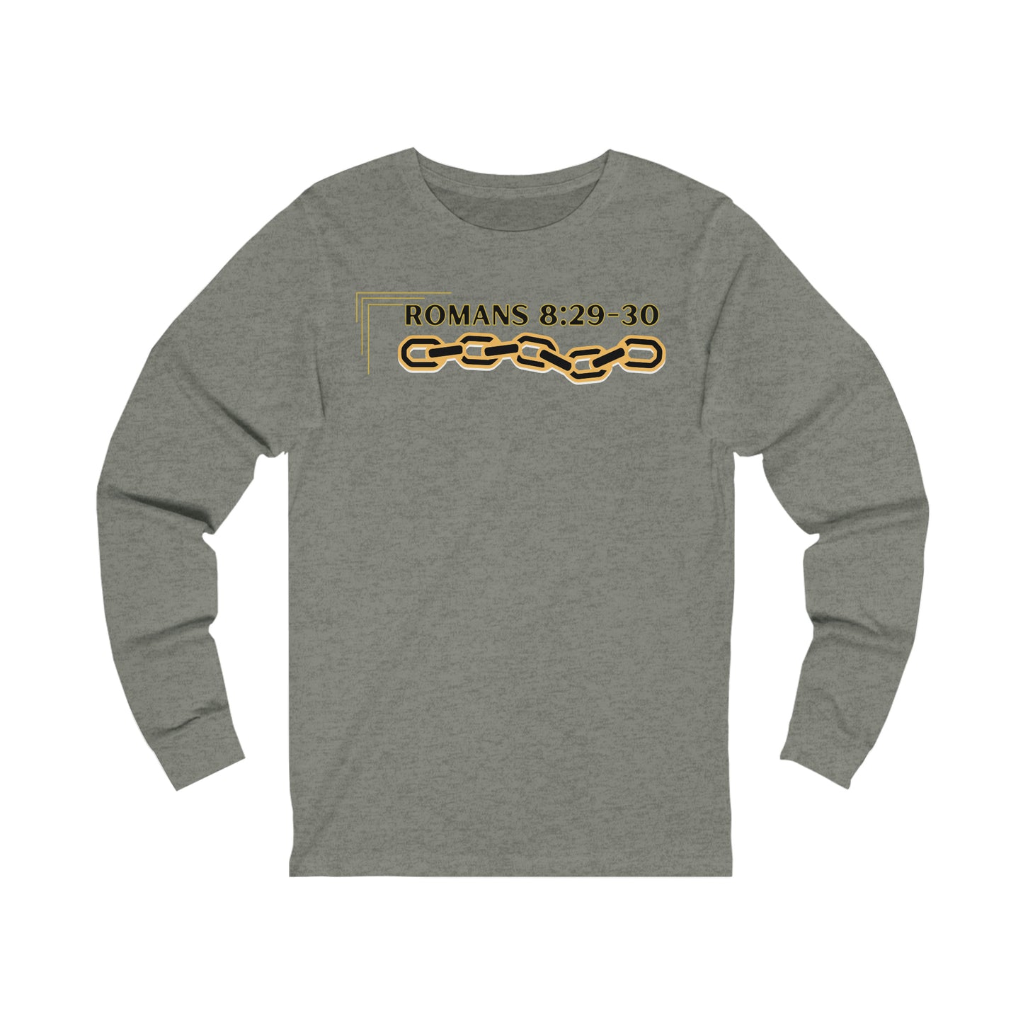 Unisex Golden Chain of Redemption (Romans 8:28-29) [Black] Long Sleeve T-Shirt