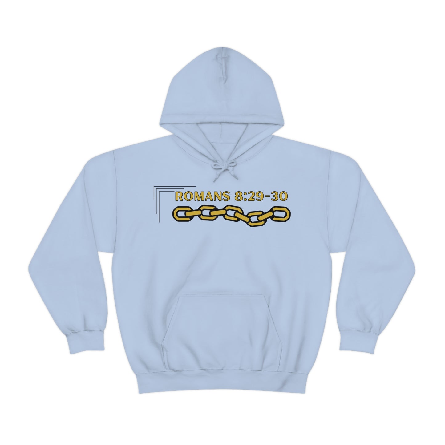 Unisex Golden Chain of Redemption (Romans 8:28-29) [Gold] Heavy Blend™ Hooded Sweatshirt