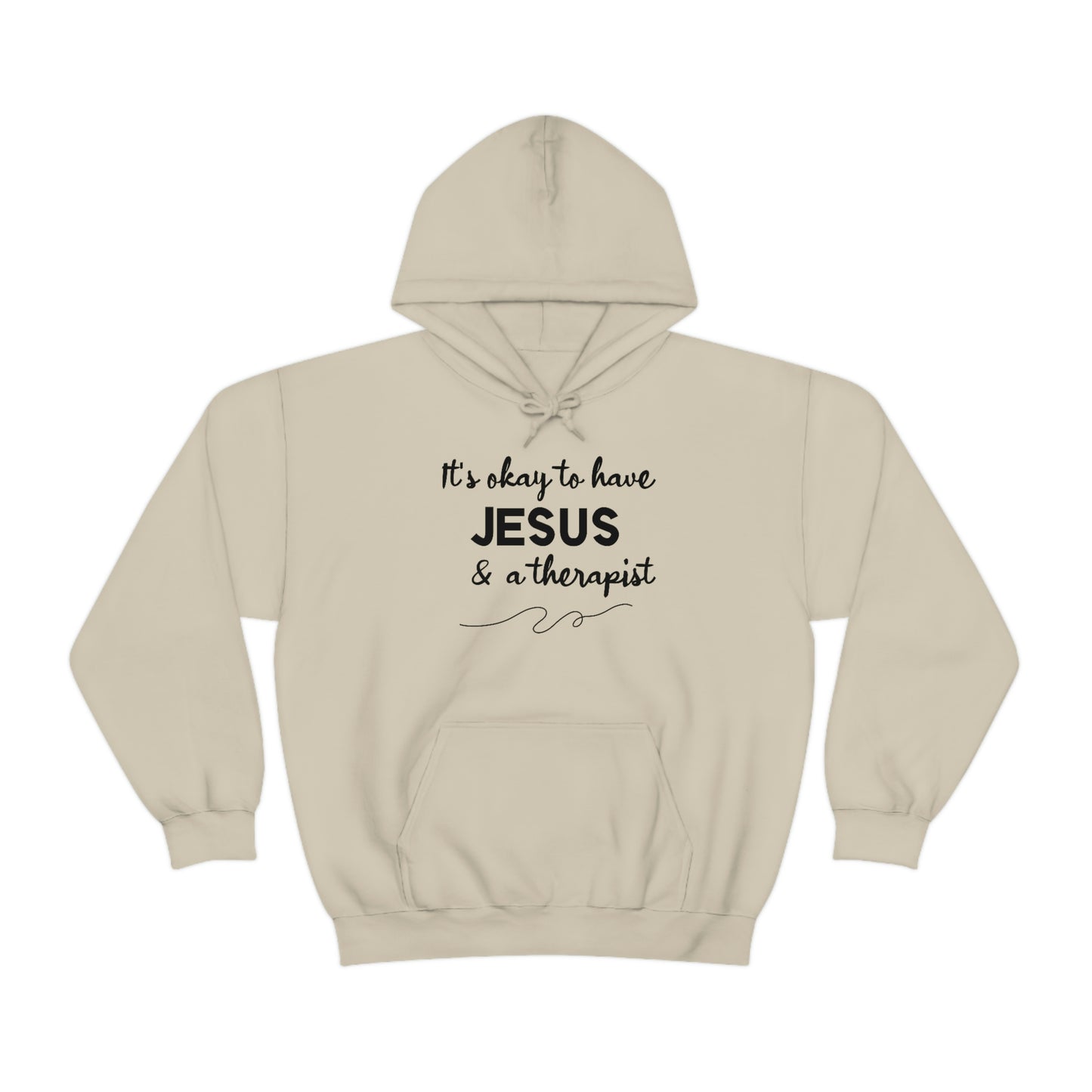 Women's Jesus & A Therapist (Black Text) Heavy Blend™ Hooded Sweatshirt