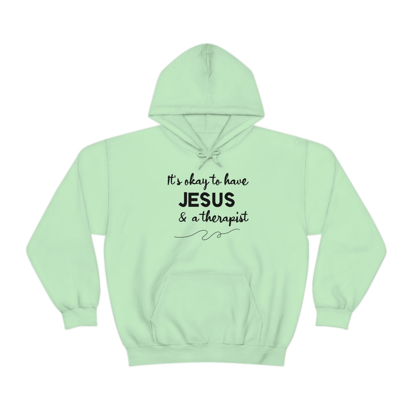 Women's Jesus & A Therapist (Black Text) Heavy Blend™ Hooded Sweatshirt