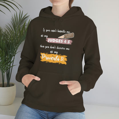 Women's Judges 4-5/Proverbs 31 (White Text) Heavy Blend™ Hooded Sweatshirt