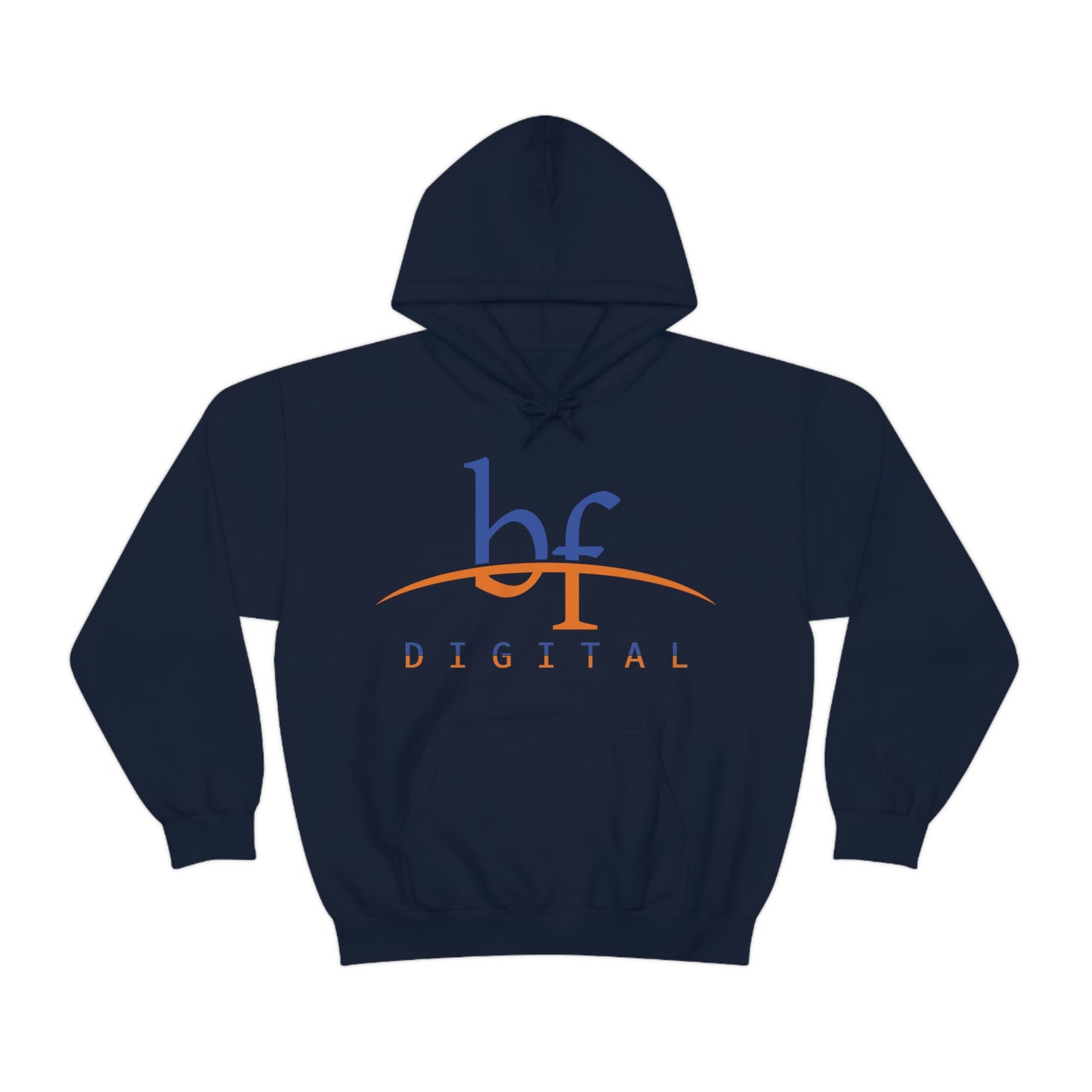 Unisex Blue Fire Digital Network Logo (Blue&Orange) Heavy Blend™ Hooded Sweatshirt