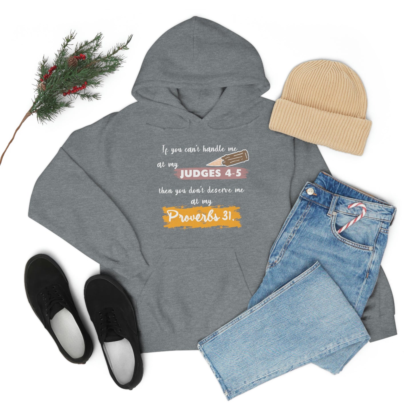 Women's Judges 4-5/Proverbs 31 (White Text) Heavy Blend™ Hooded Sweatshirt