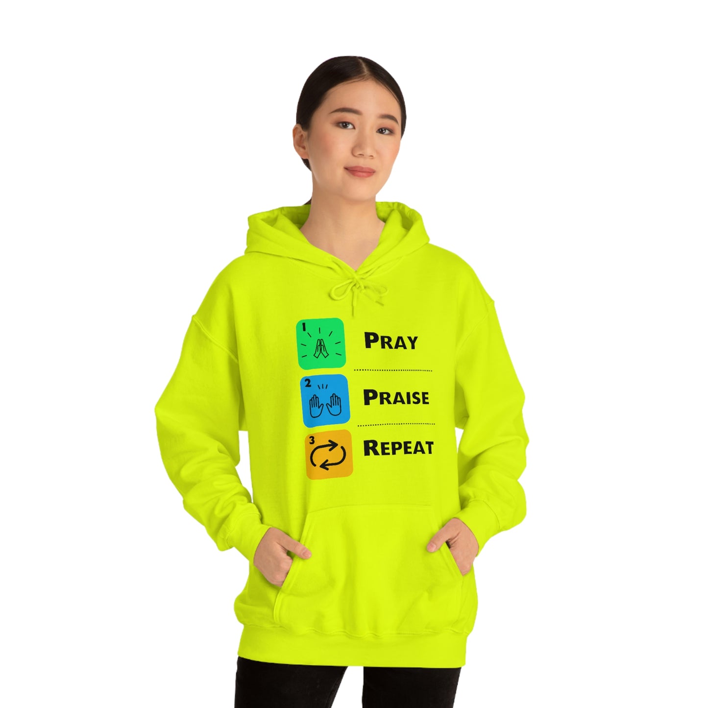 Unisex Pray, Praise, Repeat Heavy Blend™ Hooded Sweatshirt (Palette 2)