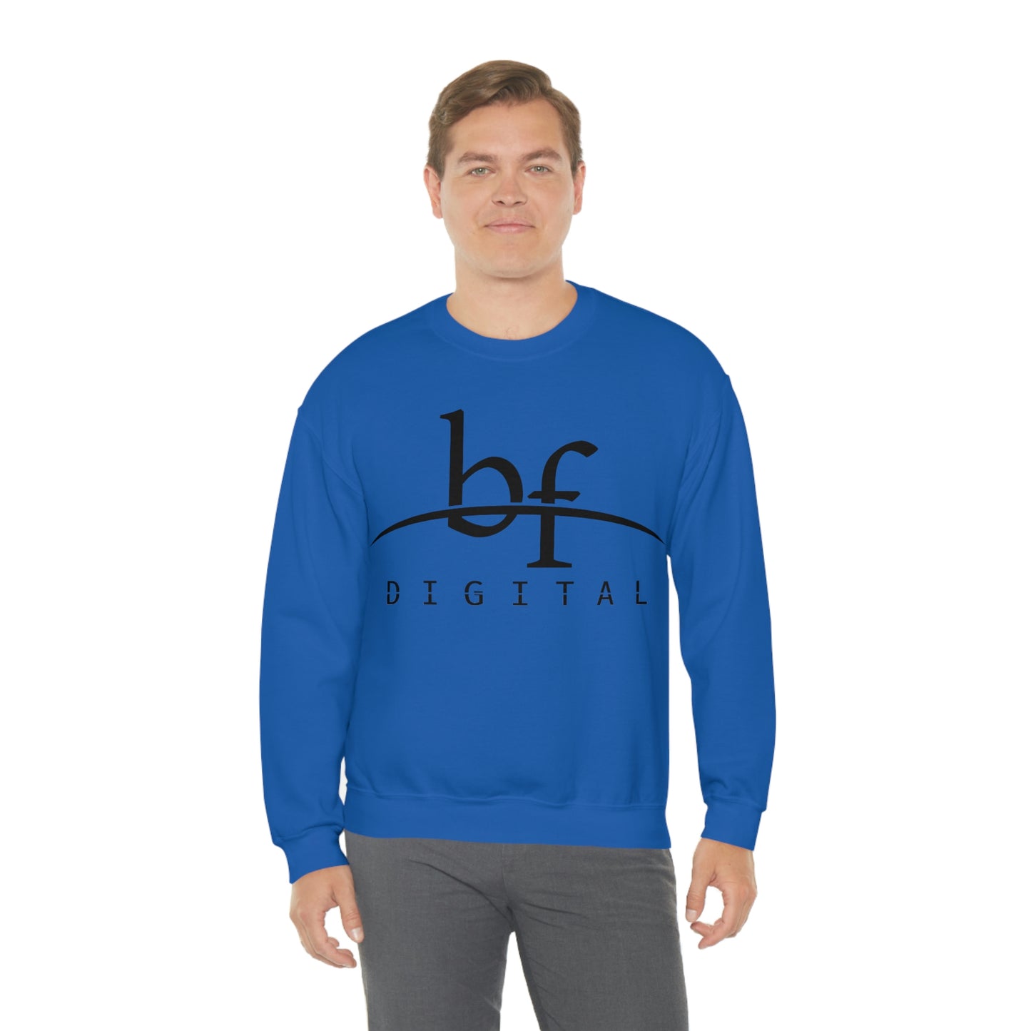 Unisex Blue Fire Digital Network Logo (Black) Heavy Blend™ Crewneck Sweatshirt