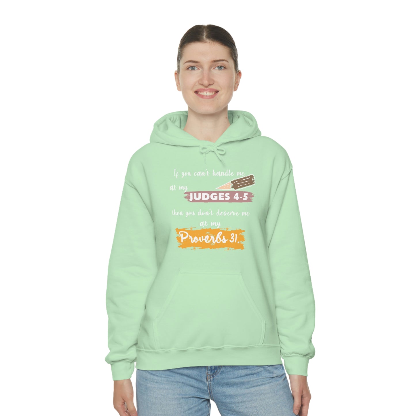 Women's Judges 4-5/Proverbs 31 (White Text) Heavy Blend™ Hooded Sweatshirt