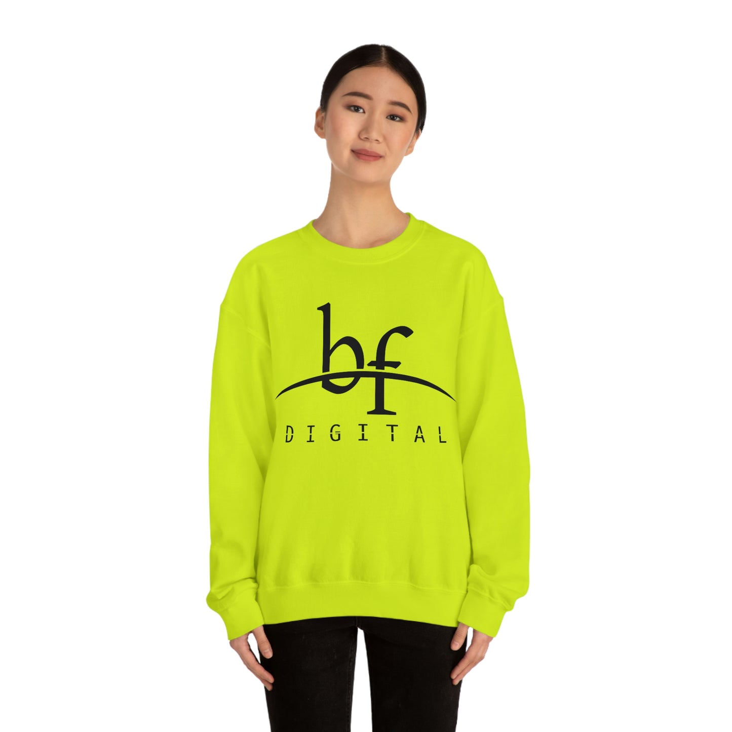 Unisex Blue Fire Digital Network Logo (Black) Heavy Blend™ Crewneck Sweatshirt