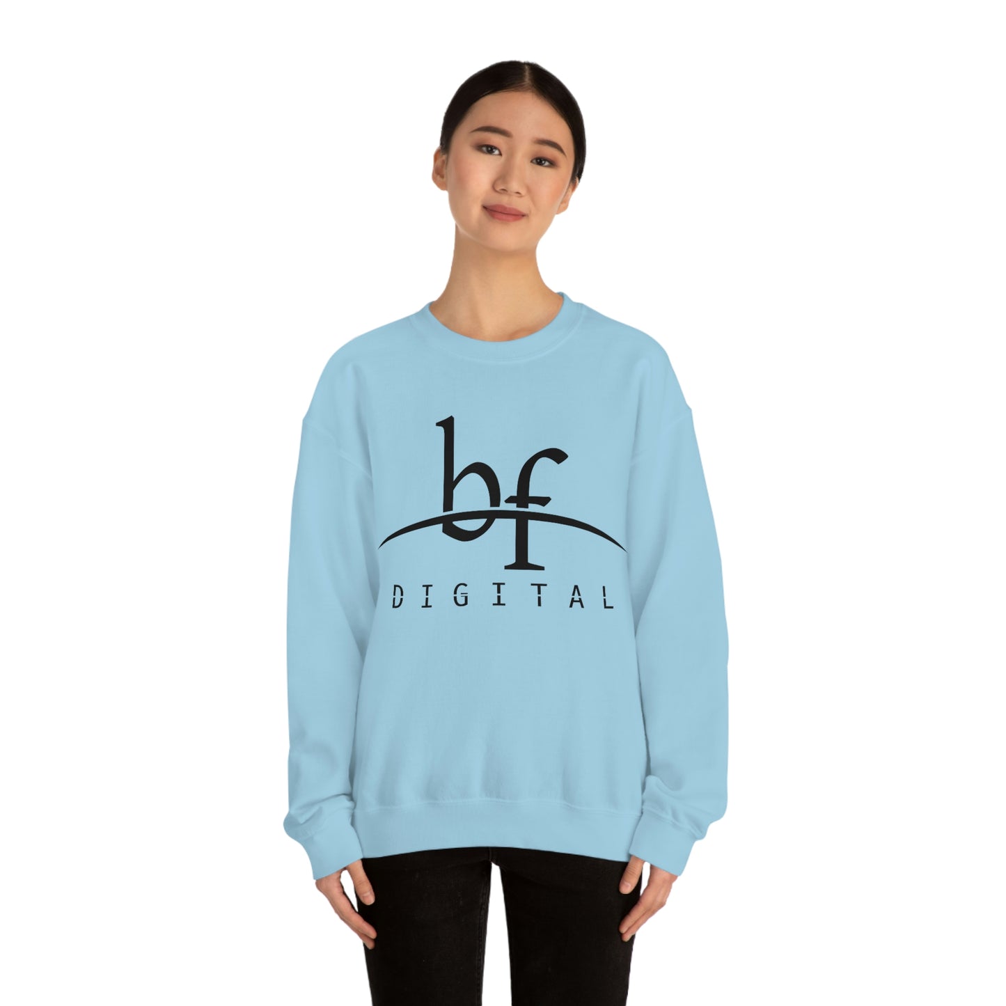 Unisex Blue Fire Digital Network Logo (Black) Heavy Blend™ Crewneck Sweatshirt