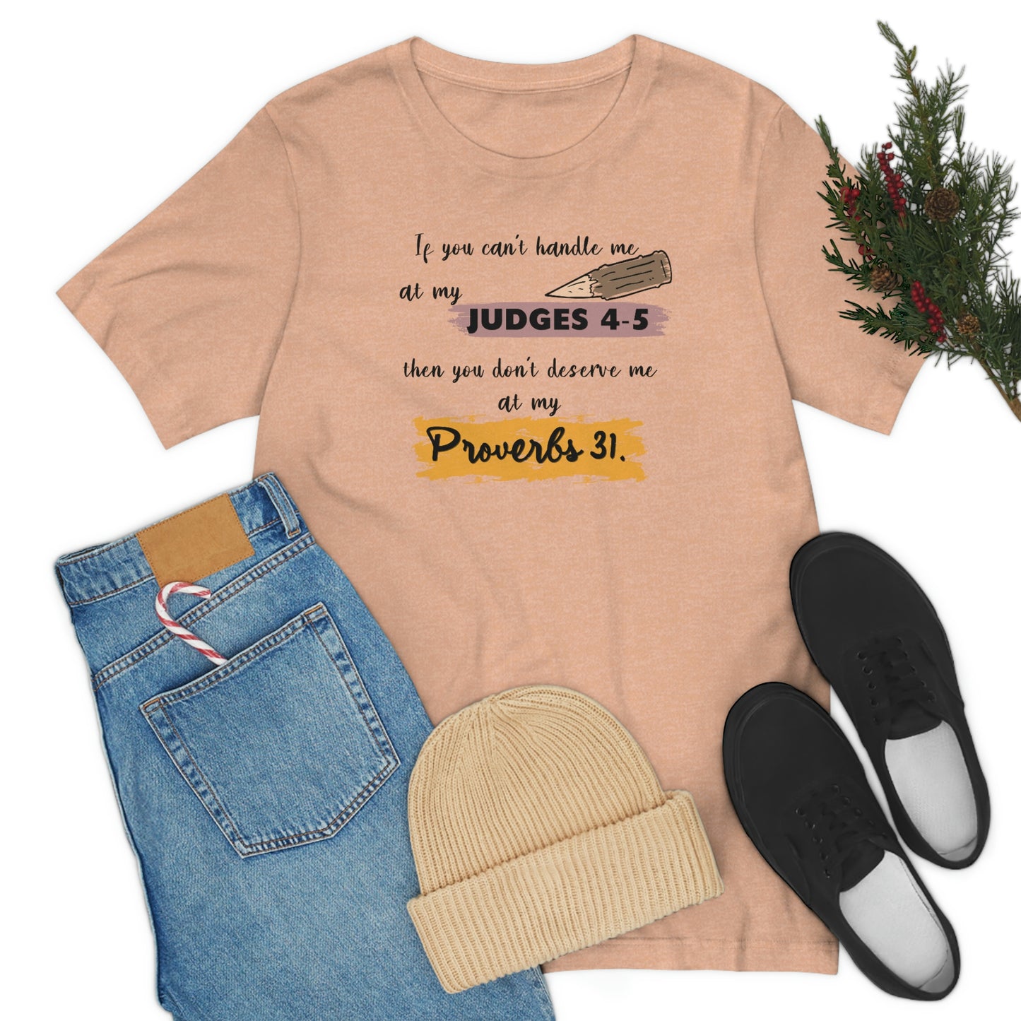 Women's Judges 4-5/Proverbs 31 (Black Text) Short Sleeve T-Shirt