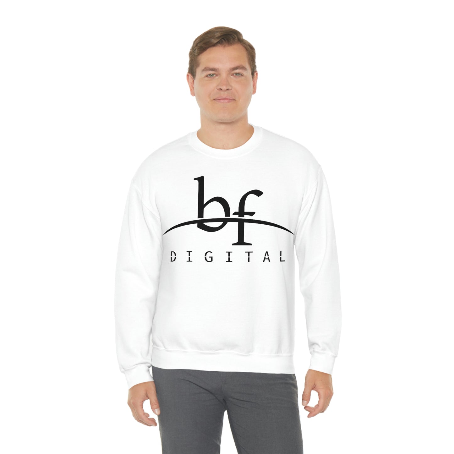 Unisex Blue Fire Digital Network Logo (Black) Heavy Blend™ Crewneck Sweatshirt