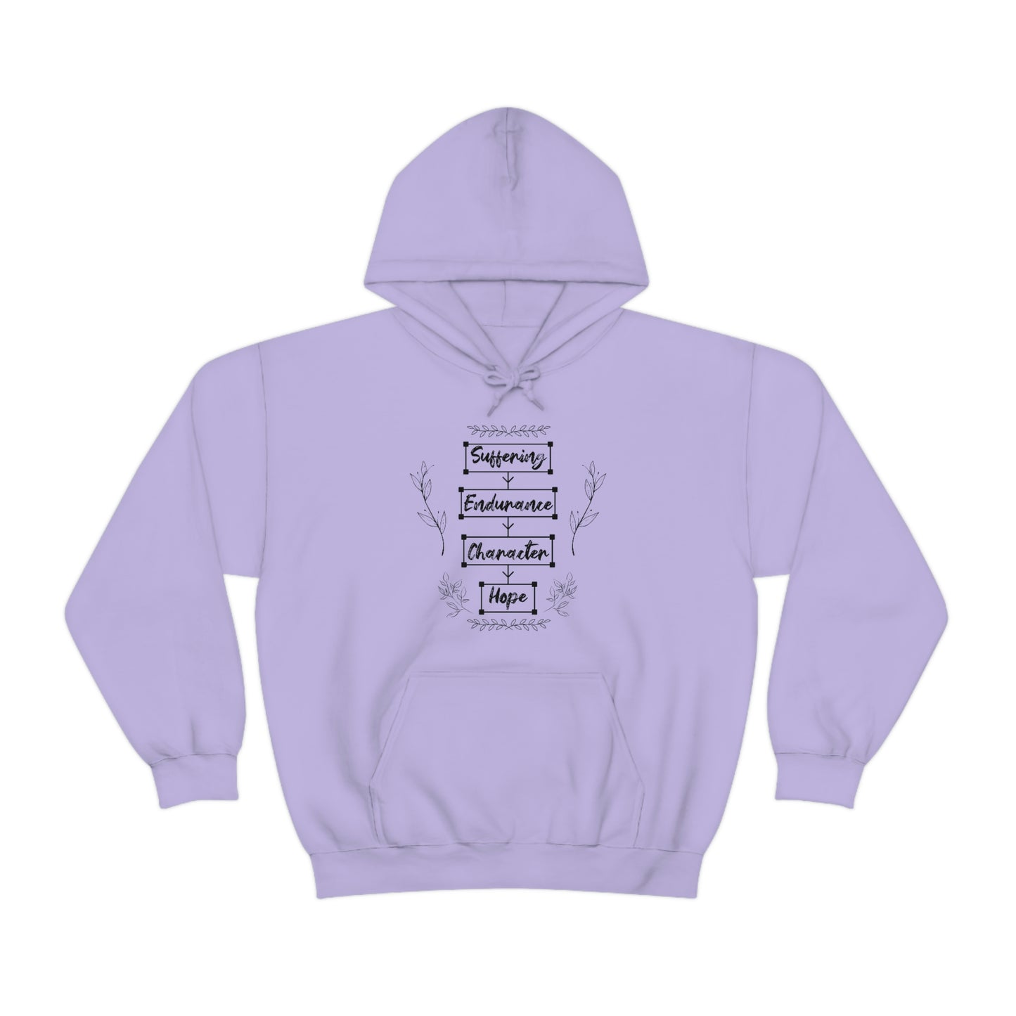 Women's Suffering Produces Hope (Romans 5:4) [Black Text] Heavy Blend™ Hooded Sweatshirt