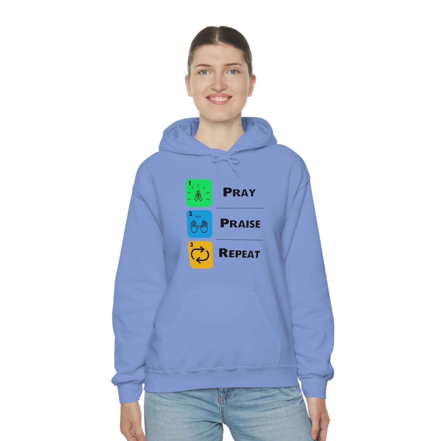 Unisex Pray, Praise, Repeat Heavy Blend™ Hooded Sweatshirt (Palette 2)