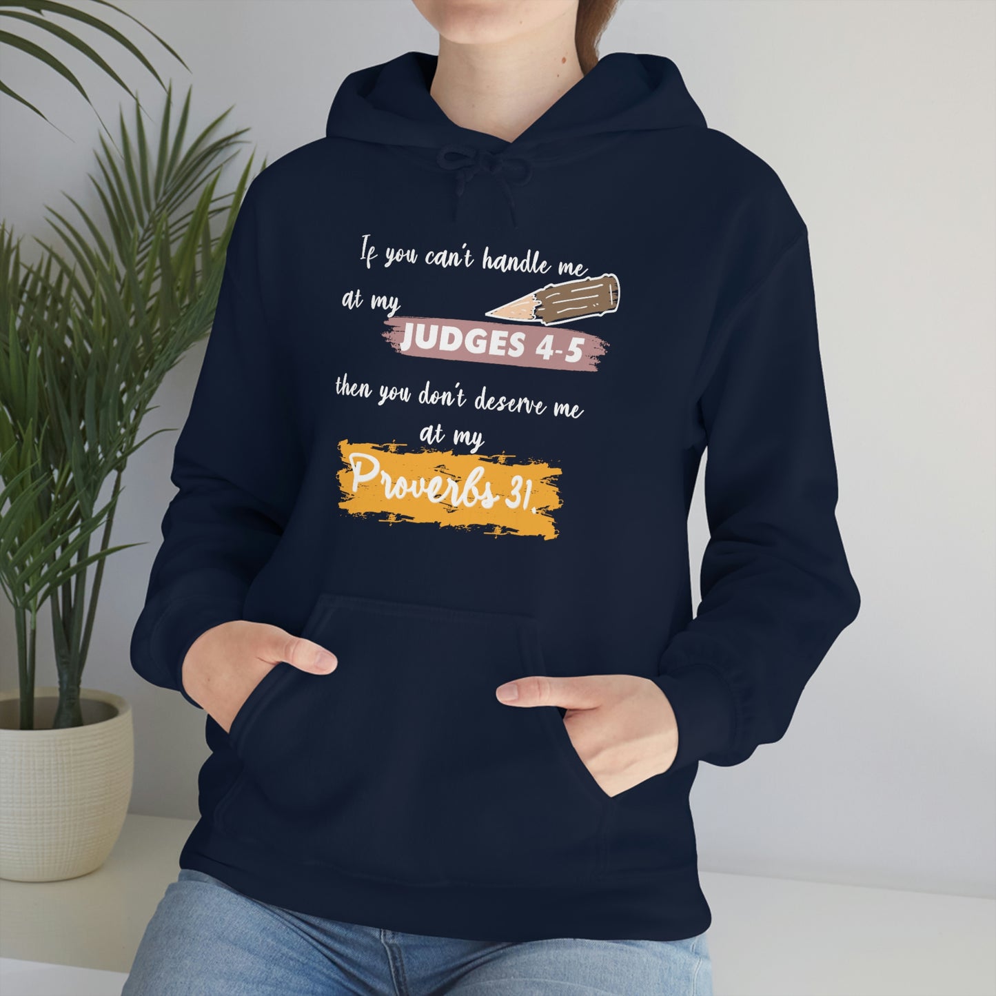 Women's Judges 4-5/Proverbs 31 (White Text) Heavy Blend™ Hooded Sweatshirt