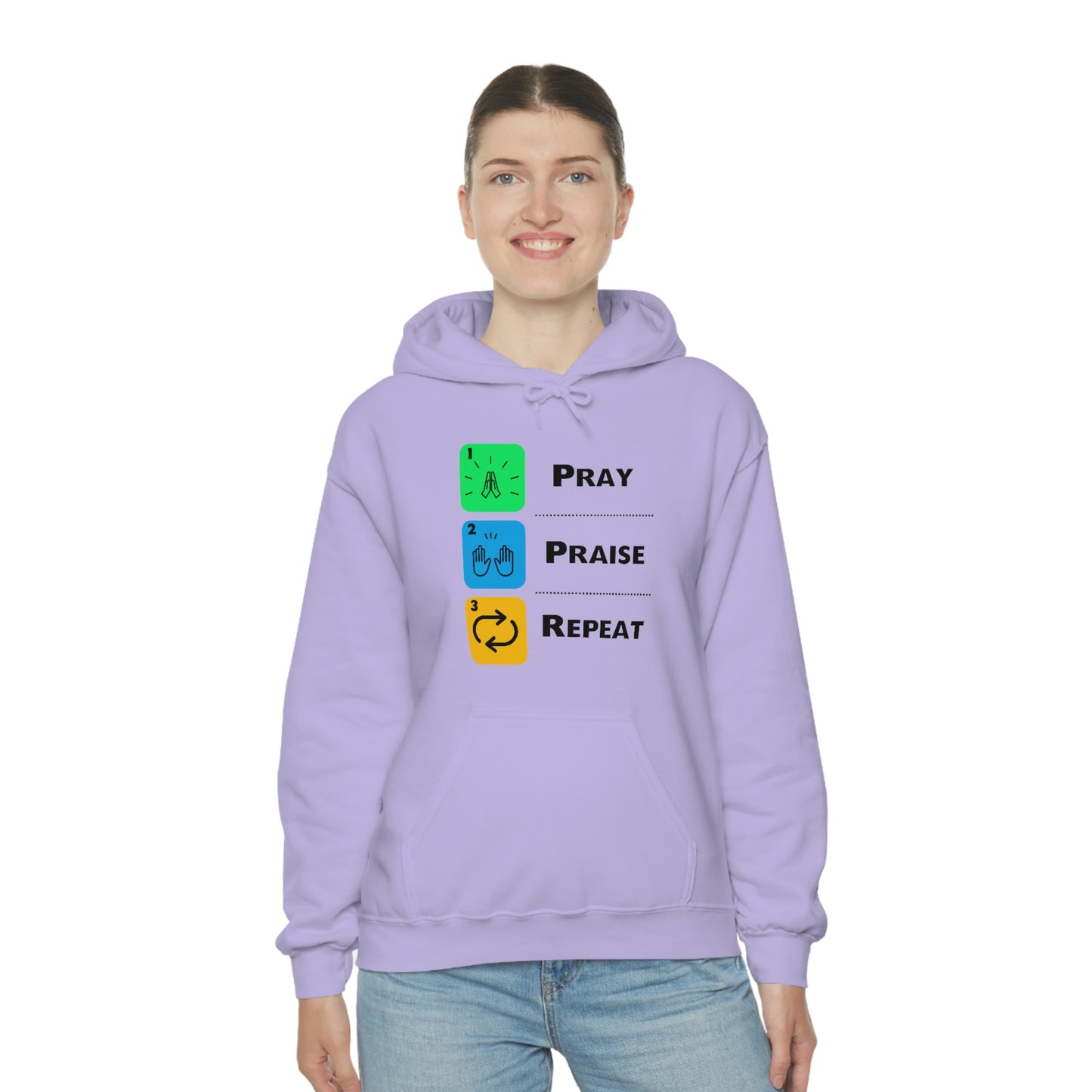 Unisex Pray, Praise, Repeat Heavy Blend™ Hooded Sweatshirt (Palette 2)