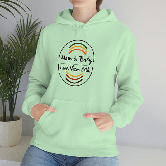 Women's Love Them Both (Black Text) Heavy Blend™ Hooded Sweatshirt