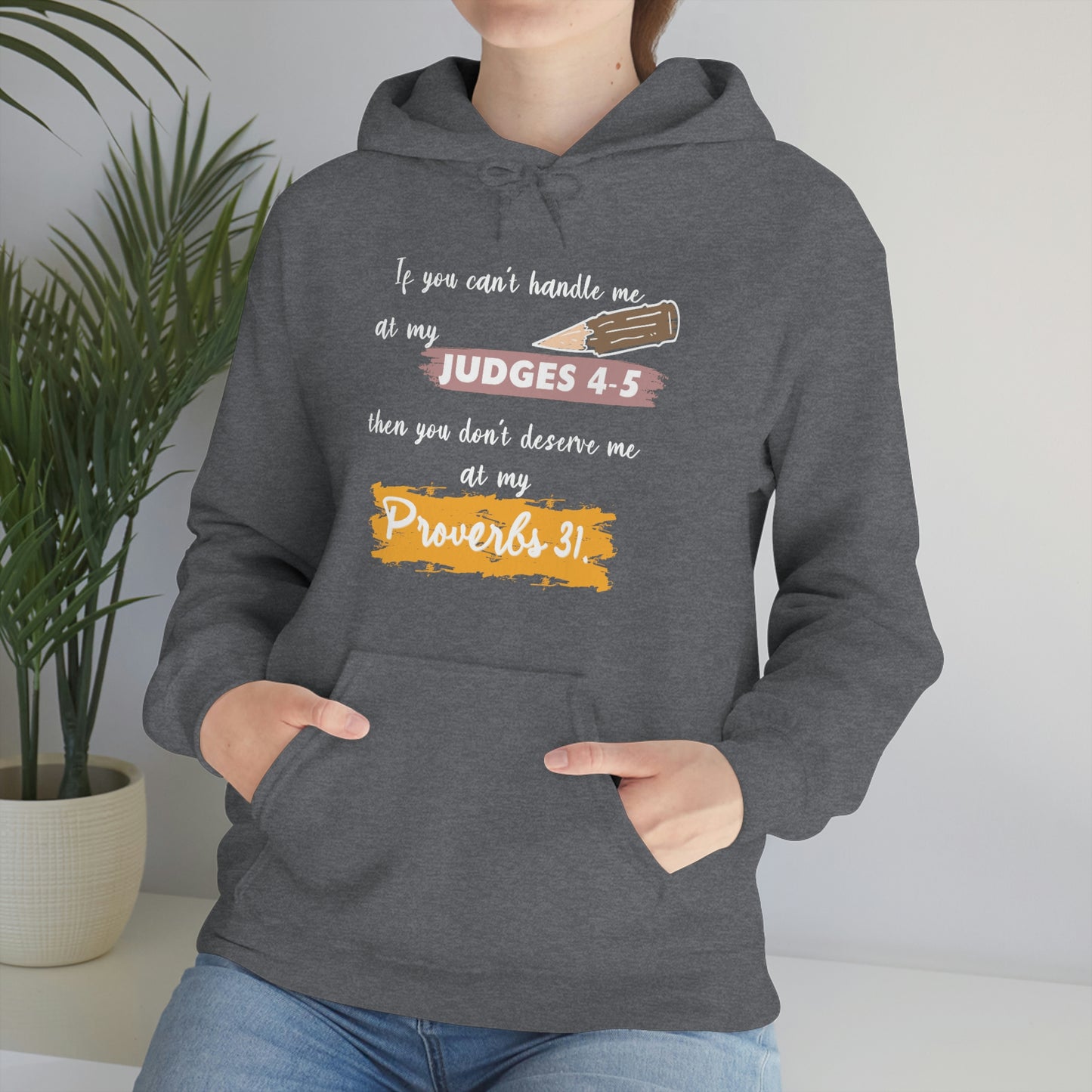 Women's Judges 4-5/Proverbs 31 (White Text) Heavy Blend™ Hooded Sweatshirt