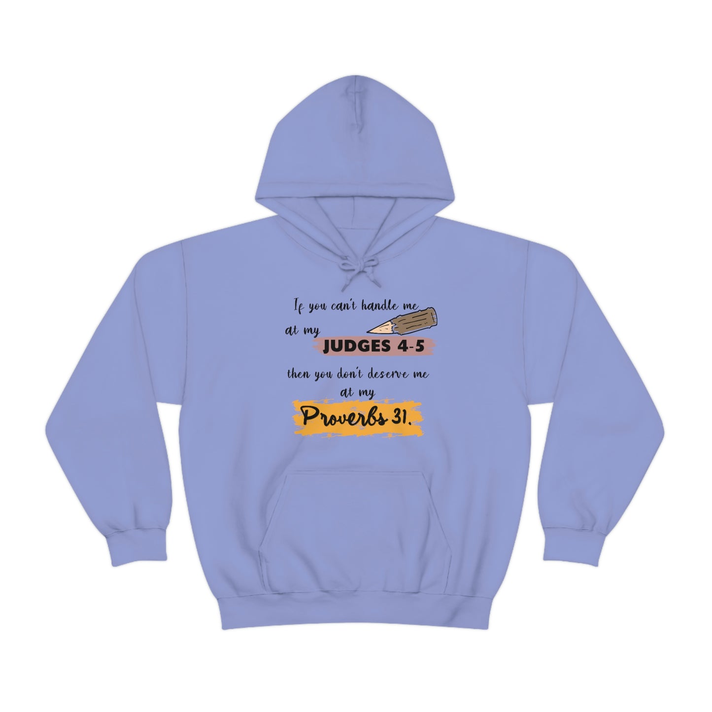 Women's Judges 4-5/Proverbs 31 (Black Text)  Heavy Blend™ Hooded Sweatshirt