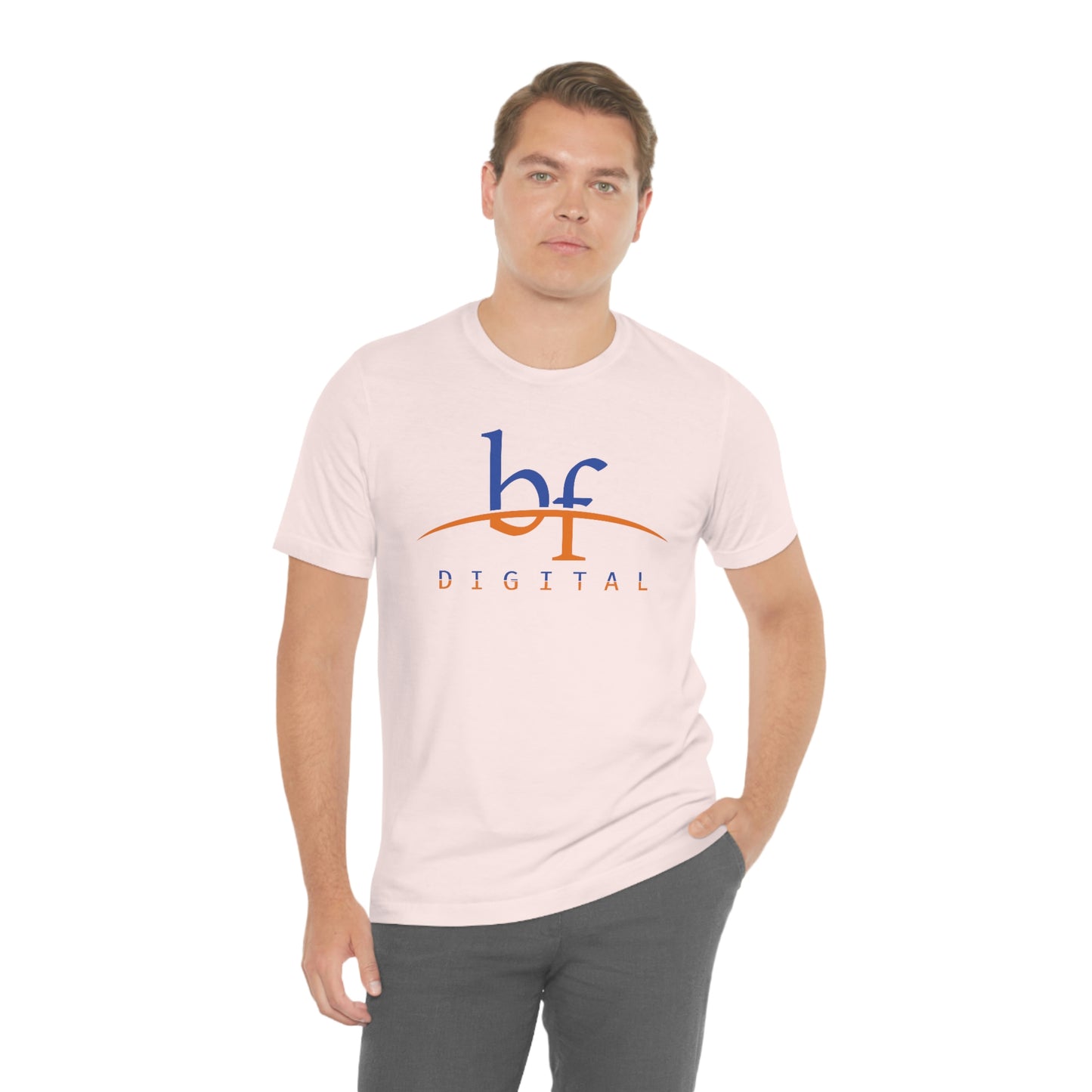 Unisex Blue Fire Digital Network Logo (Blue&Orange) Short Sleeve T-Shirt