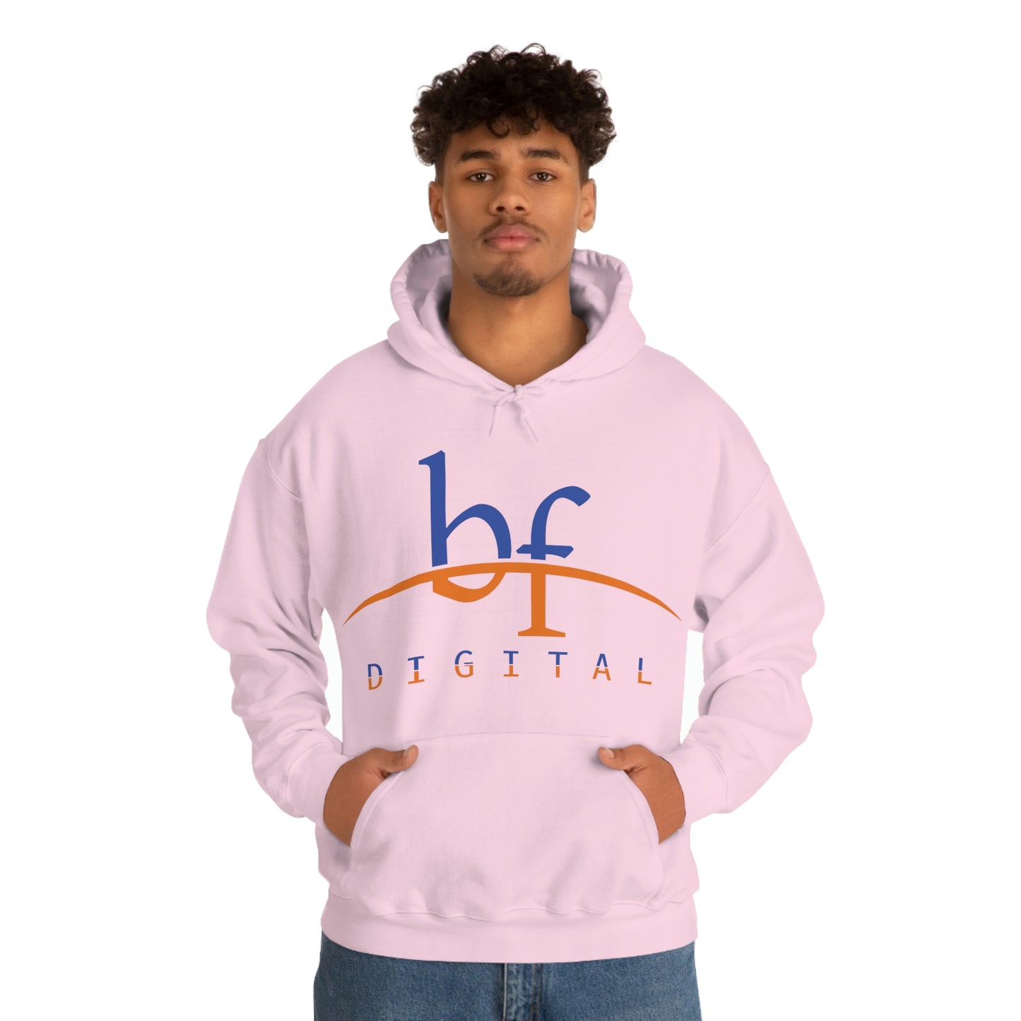 Unisex Blue Fire Digital Network Logo (Blue&Orange) Heavy Blend™ Hooded Sweatshirt