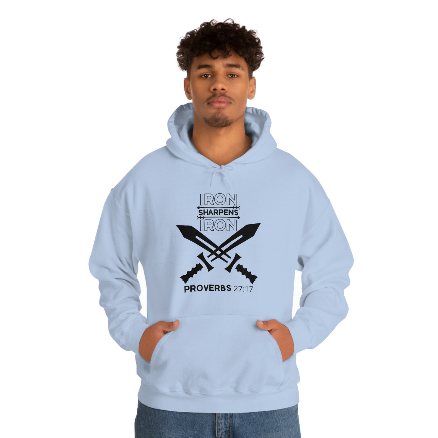 Men's Iron Sharpens Iron (Black Art) Heavy Blend™ Hooded Sweatshirt