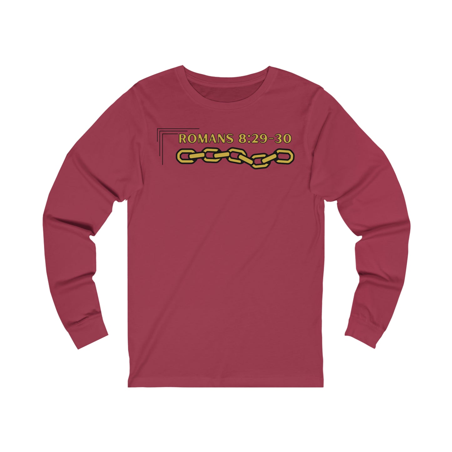 Unisex Golden Chain of Redemption (Romans 8:28-29) [Gold] Long Sleeve T-Shirt