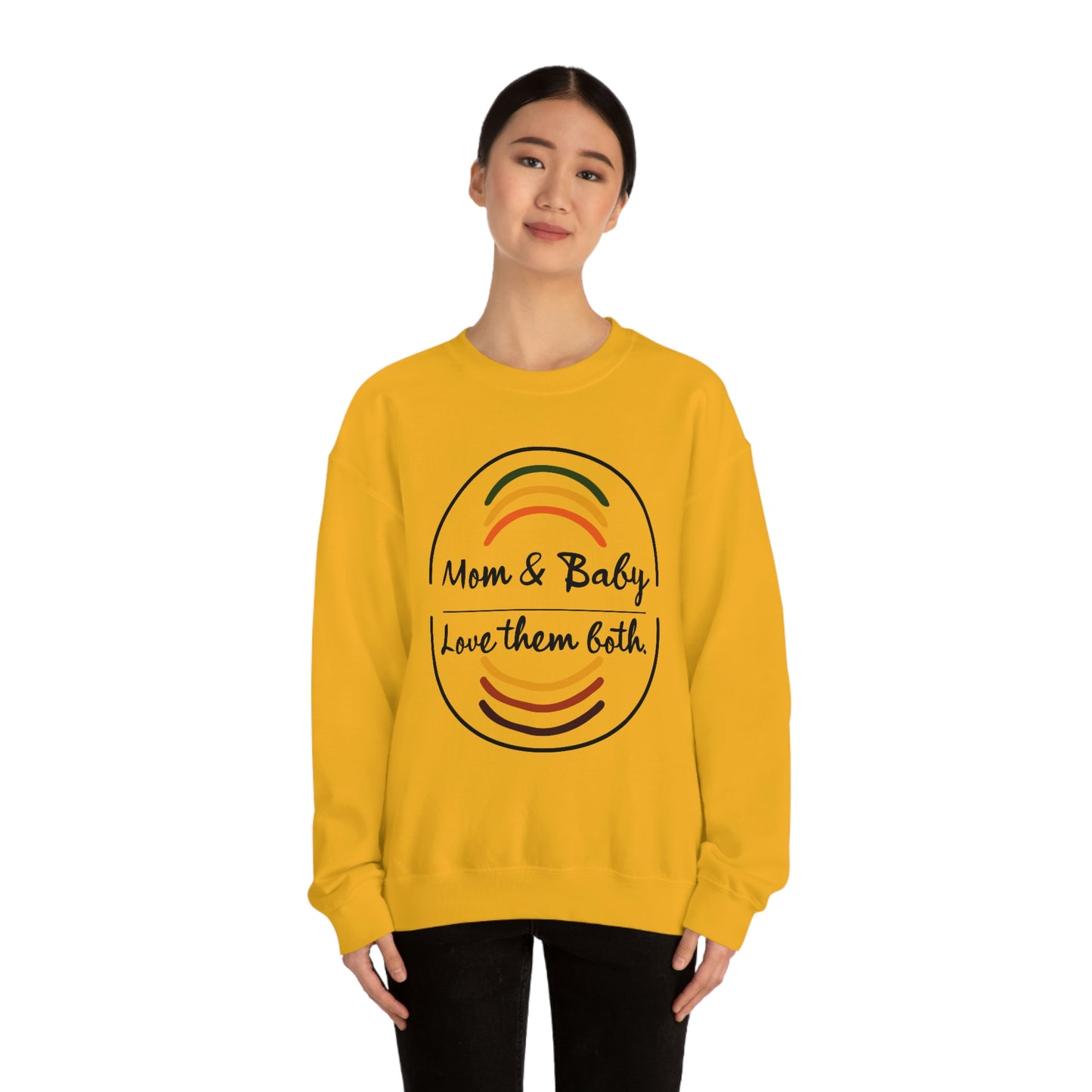 Women's Love Them Both (Black Text) Heavy Blend™ Crewneck Sweatshirt