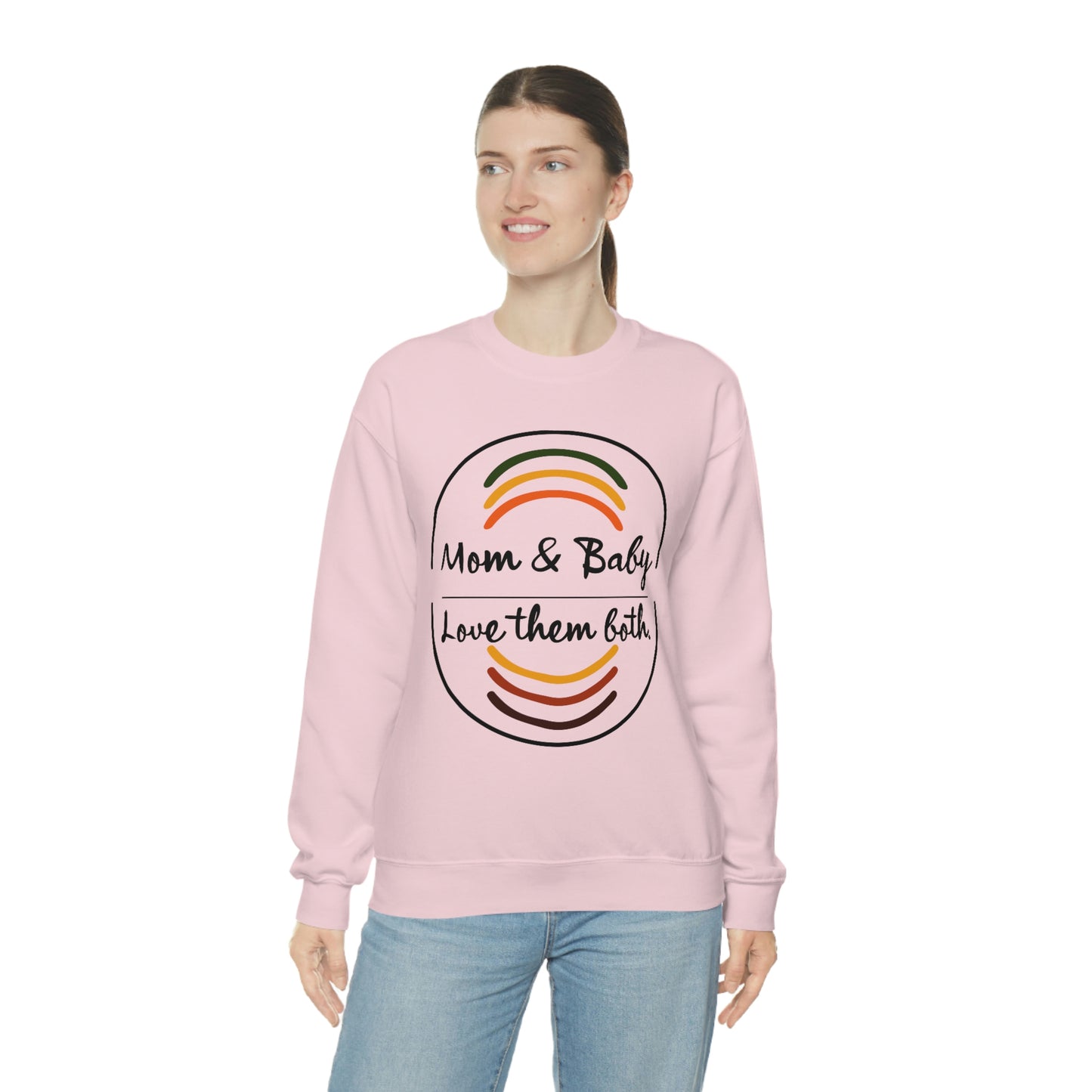 Women's Love Them Both (Black Text) Heavy Blend™ Crewneck Sweatshirt