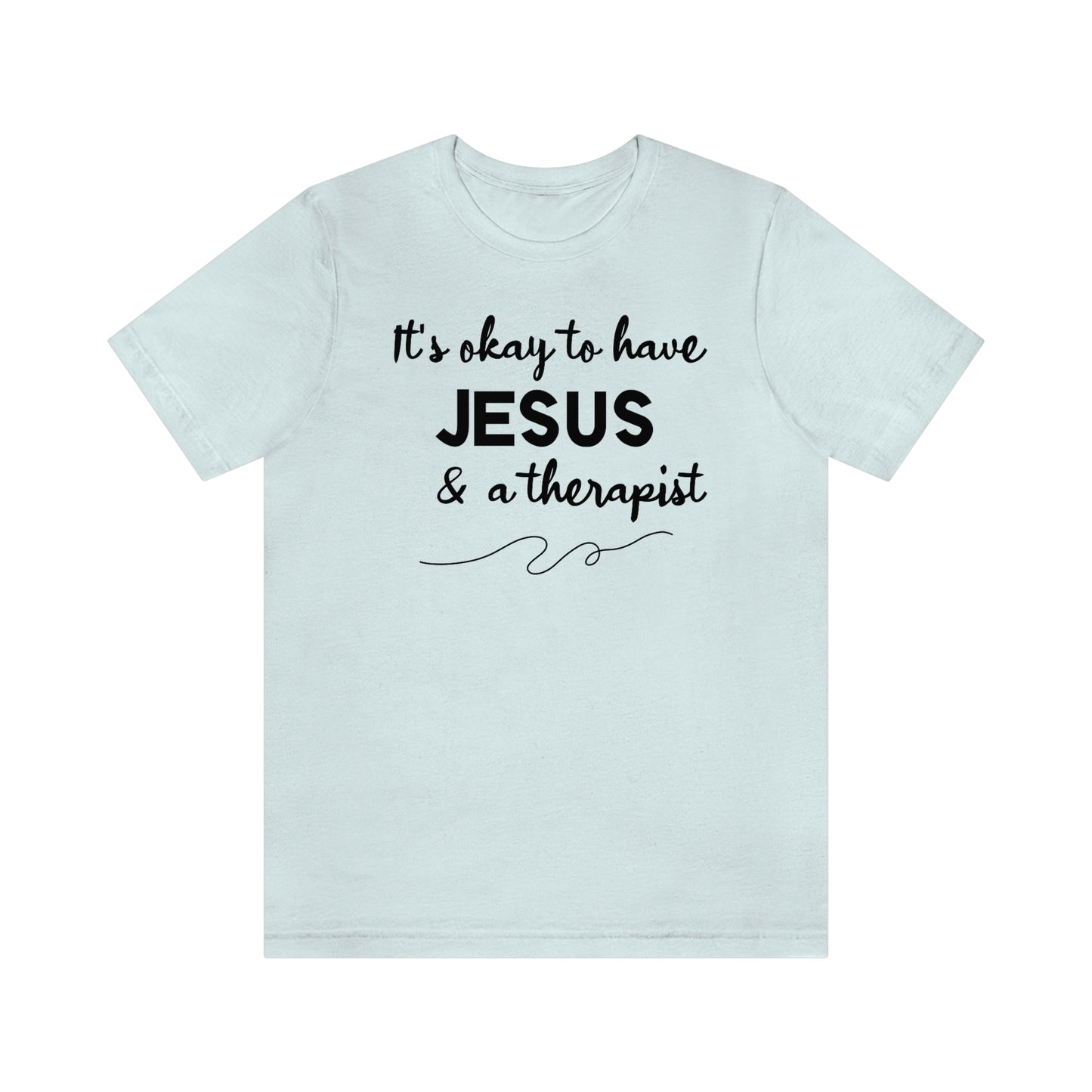 Women's Jesus & A Therapist (Black Text) Short Sleeve T-Shirt