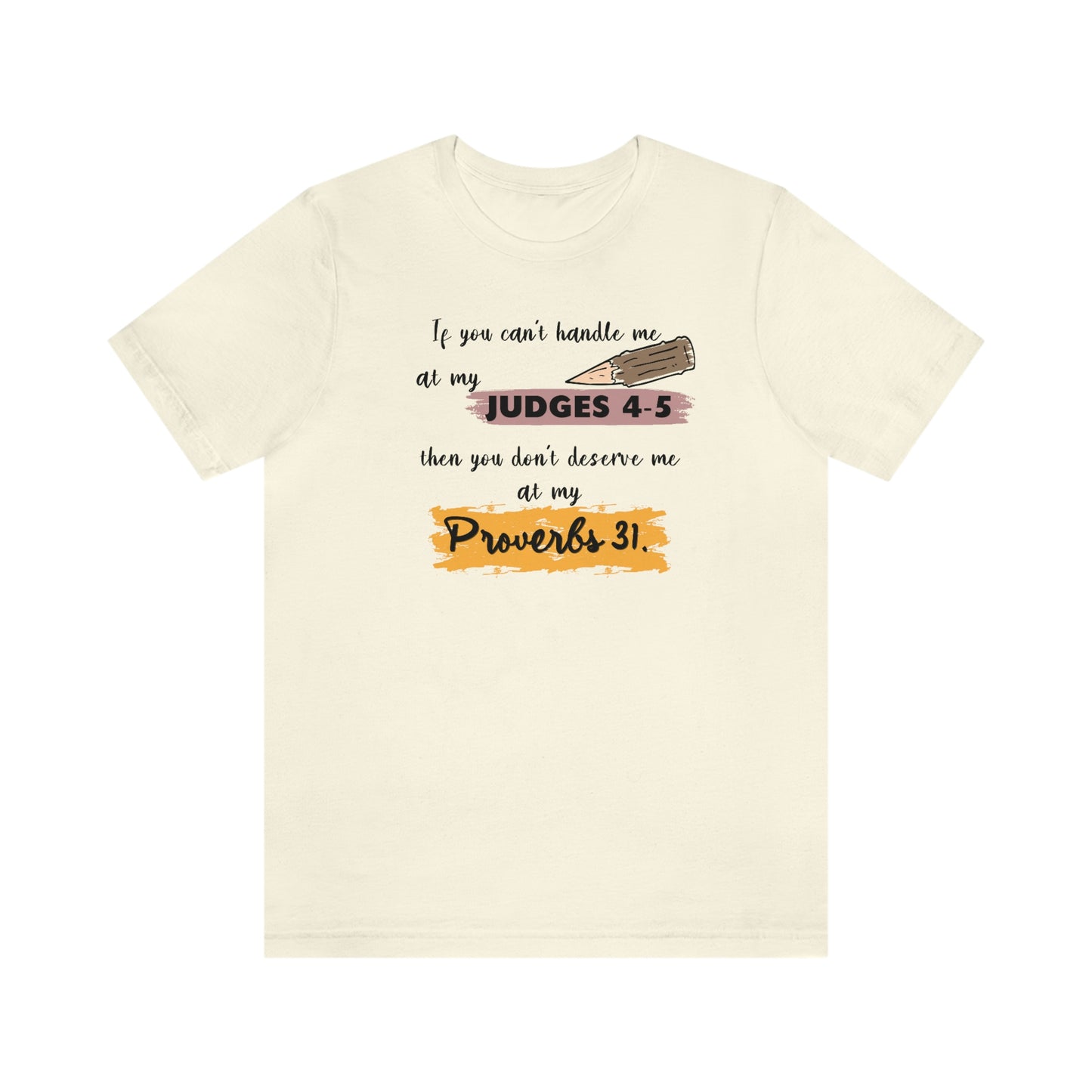 Women's Judges 4-5/Proverbs 31 (Black Text) Short Sleeve T-Shirt