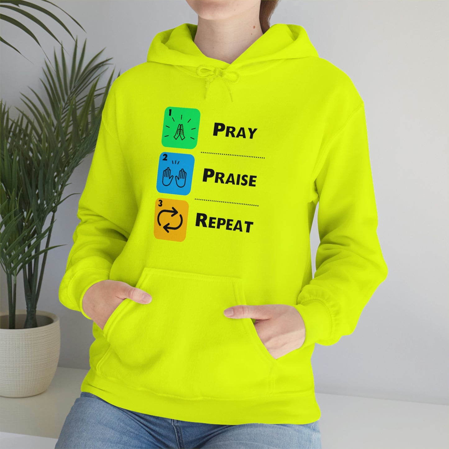 Unisex Pray, Praise, Repeat Heavy Blend™ Hooded Sweatshirt (Palette 2)