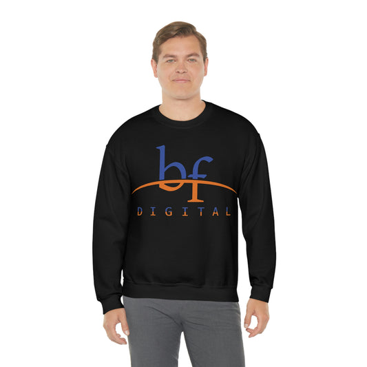 Unisex Blue Fire Digital Network Logo (Blue&Orange) Heavy Blend™ Crewneck Sweatshirt