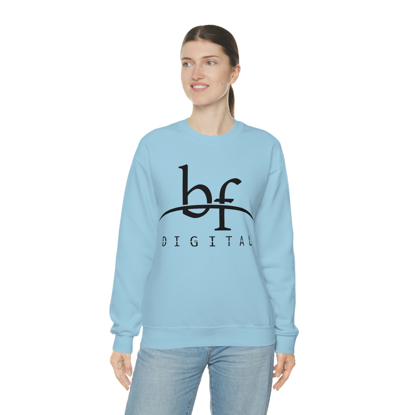 Unisex Blue Fire Digital Network Logo (Black) Heavy Blend™ Crewneck Sweatshirt