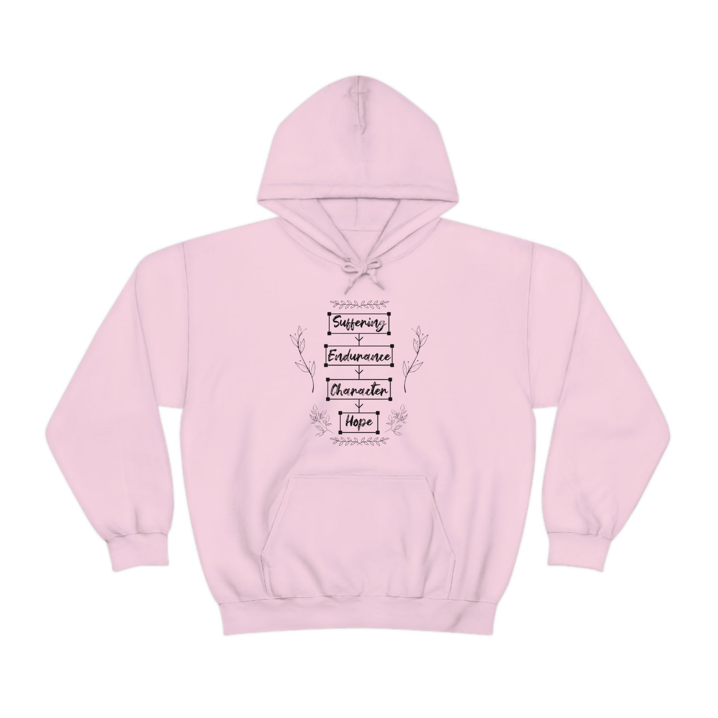 Women's Suffering Produces Hope (Romans 5:4) [Black Text] Heavy Blend™ Hooded Sweatshirt