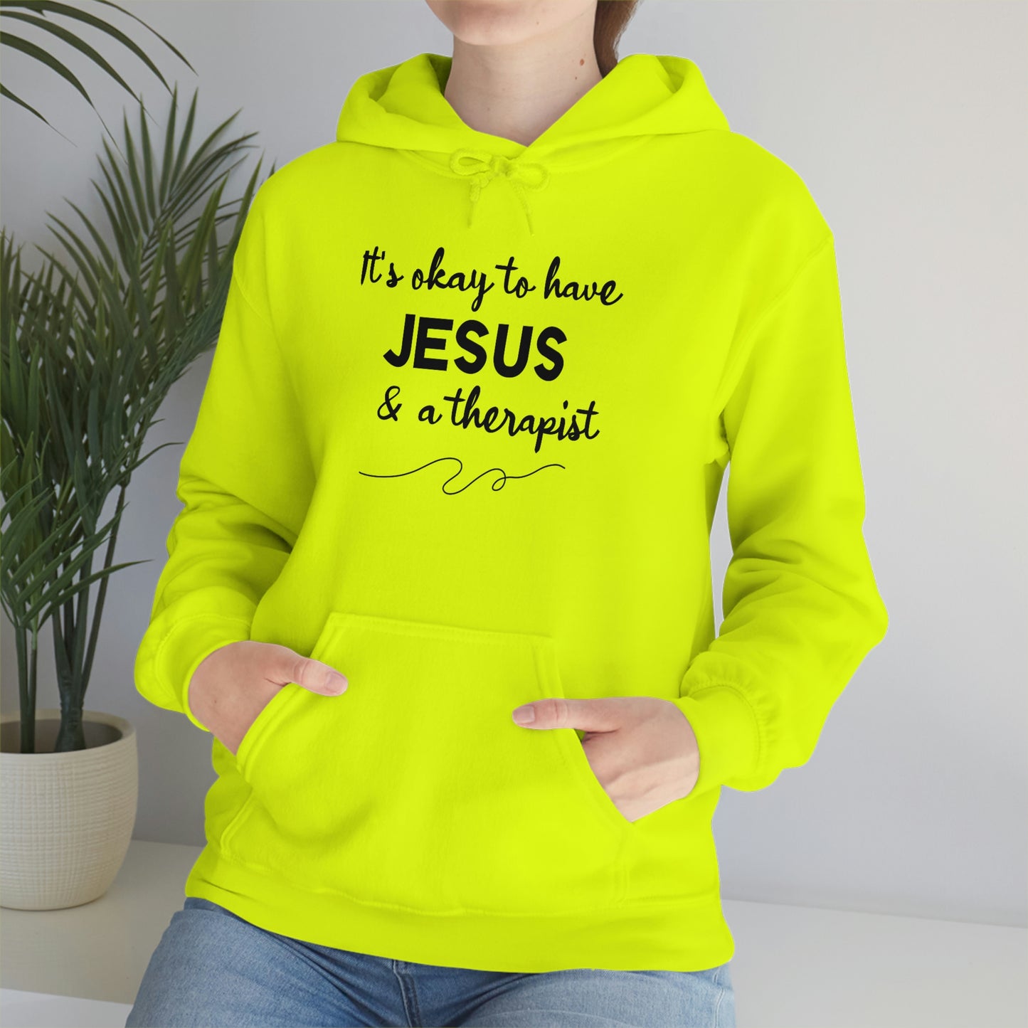 Women's Jesus & A Therapist (Black Text) Heavy Blend™ Hooded Sweatshirt