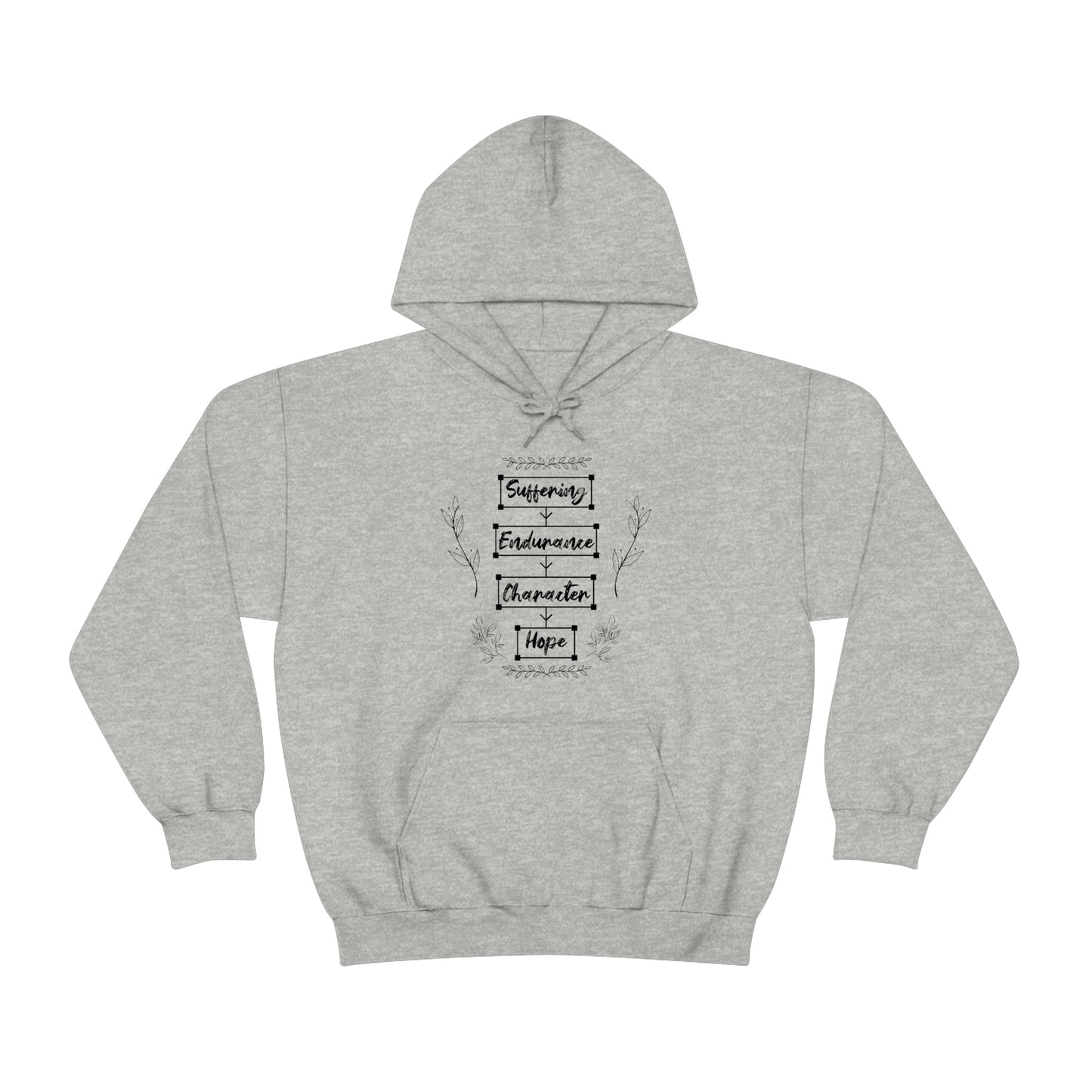 Women's Suffering Produces Hope (Romans 5:4) [Black Text] Heavy Blend™ Hooded Sweatshirt